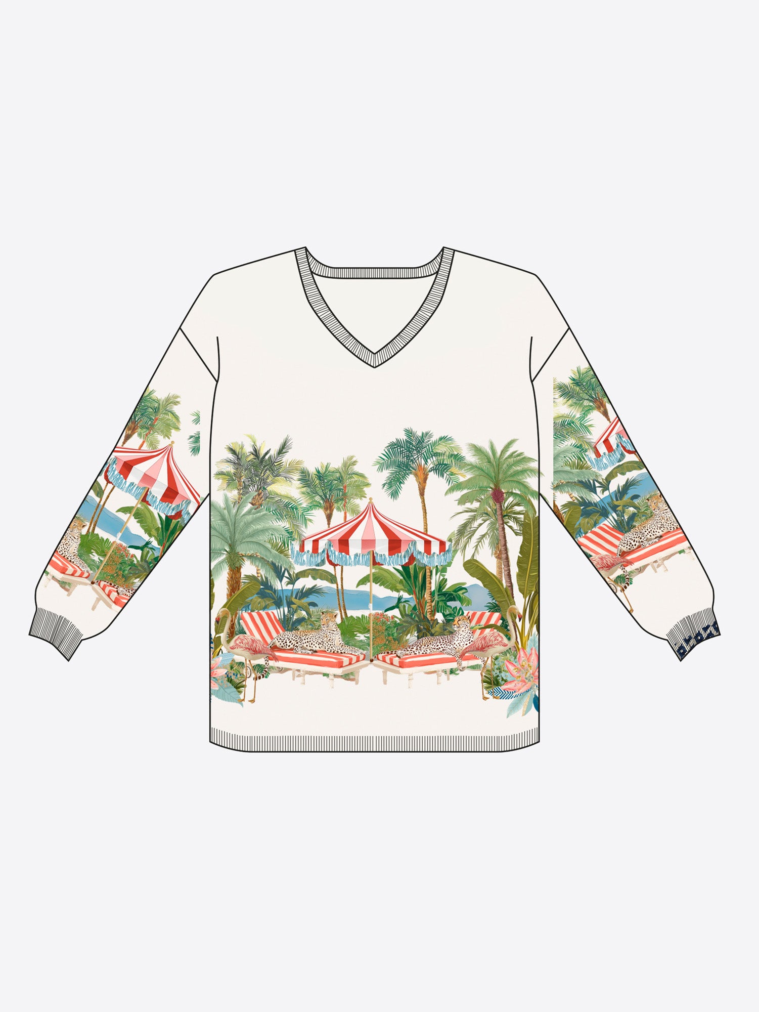 VILAGALLO CREAM PRINT KNIT  33353 126