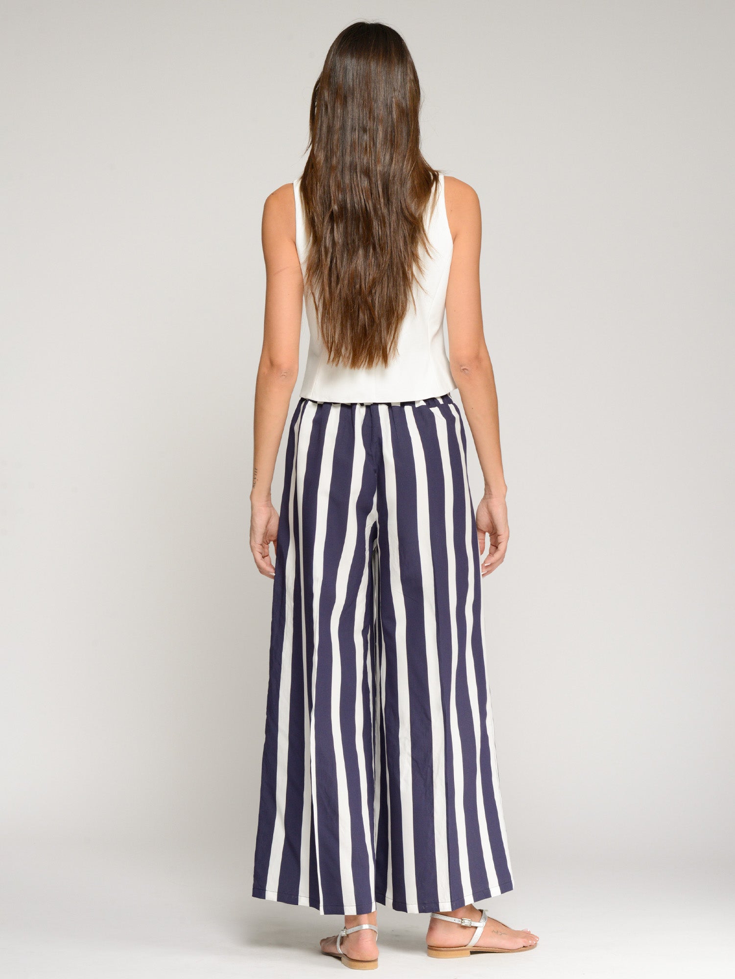 VILAGALLO NAVY STRIPE TROUSERS 33432 126