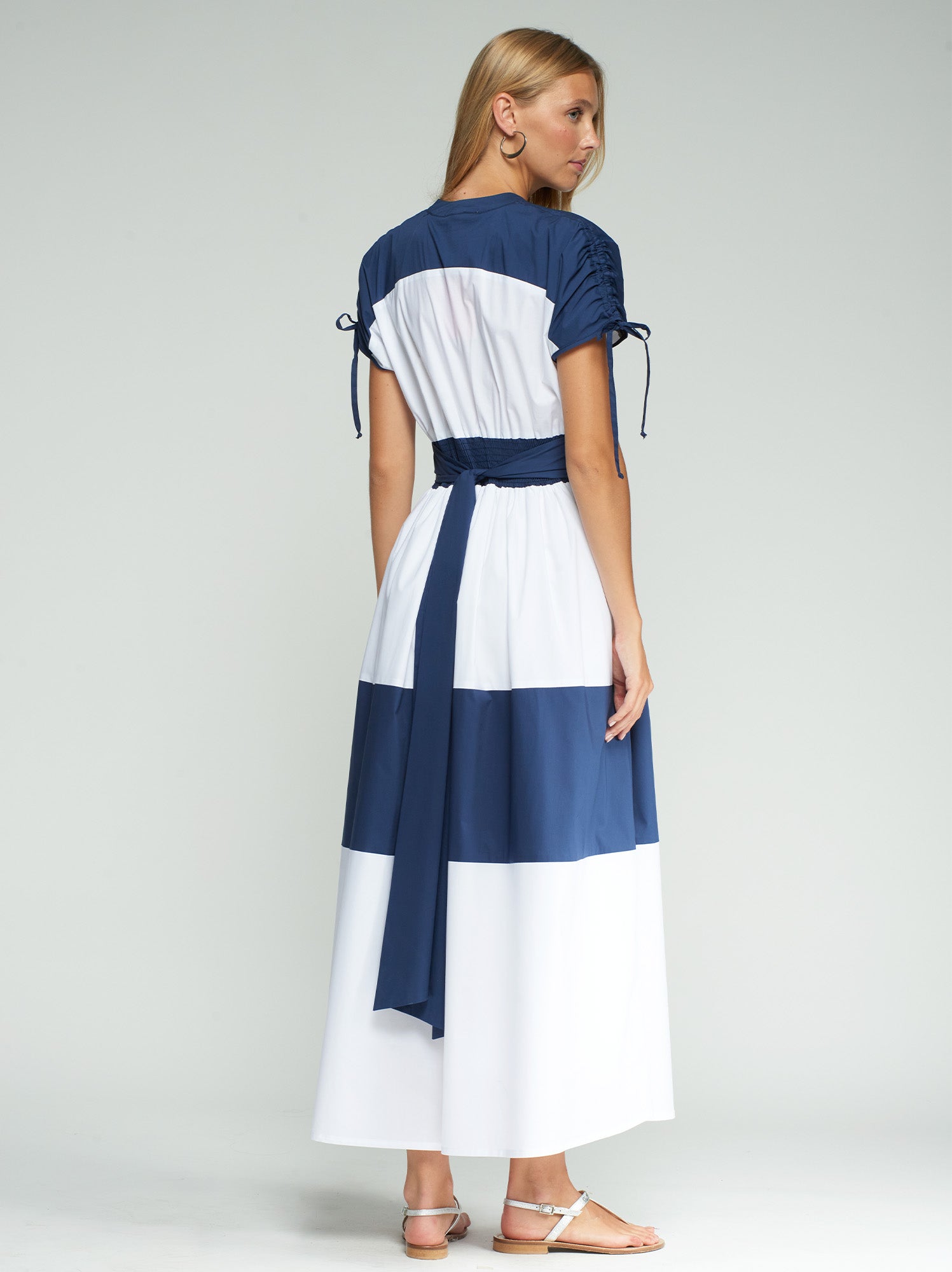 VILAGALLO NAVY STRIPE DRESS 33434