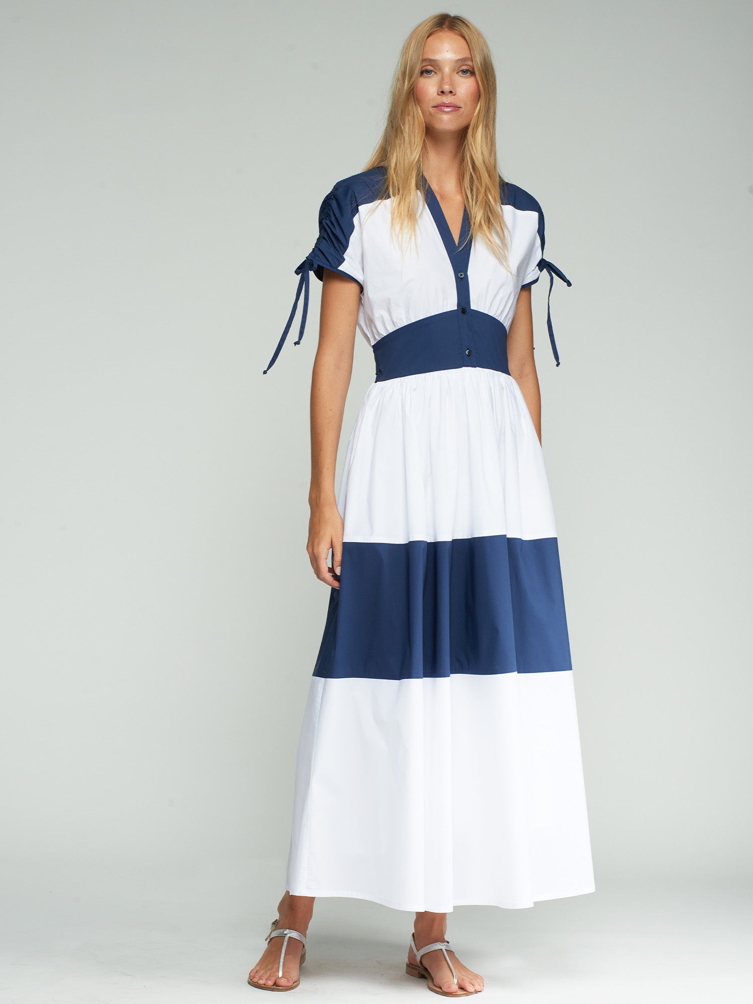VILAGALLO NAVY STRIPE DRESS 33434