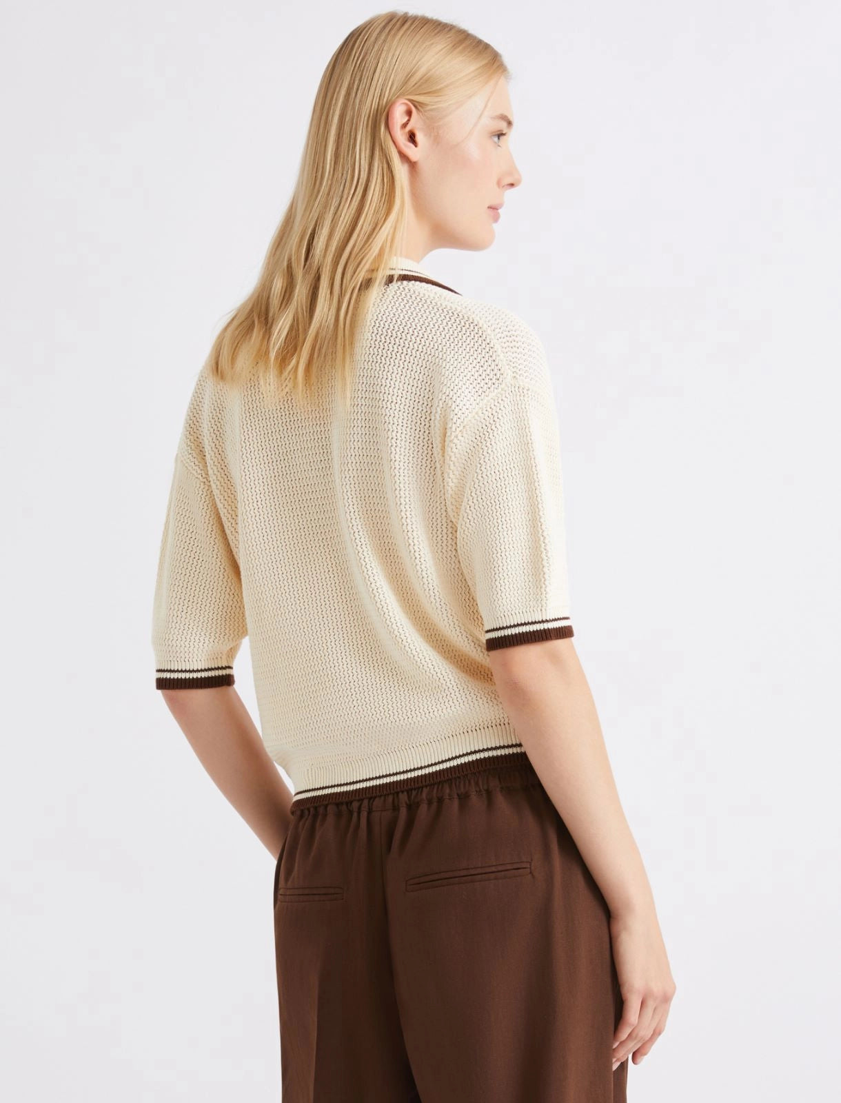 MARELLA CREAM POLO KNIT MLSLEMBI 126