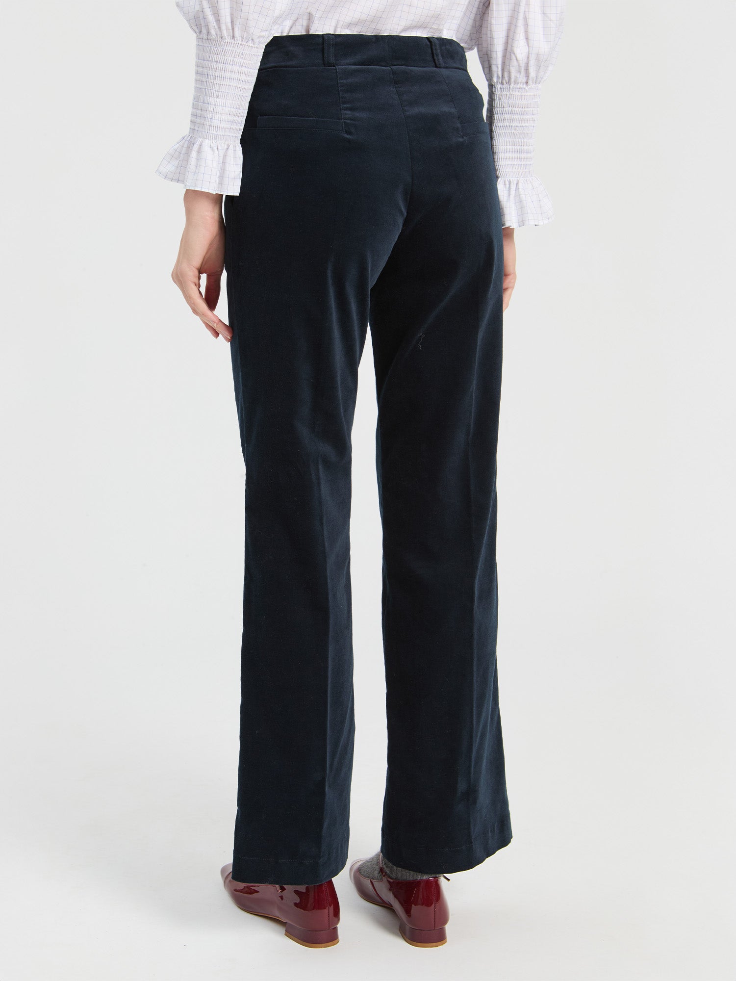 VILAGALLO NAVY VELVET TROUSERS 33864 226
