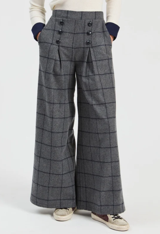 VILAGALLO GREY WIDE LEG TROUSERS 33932 226