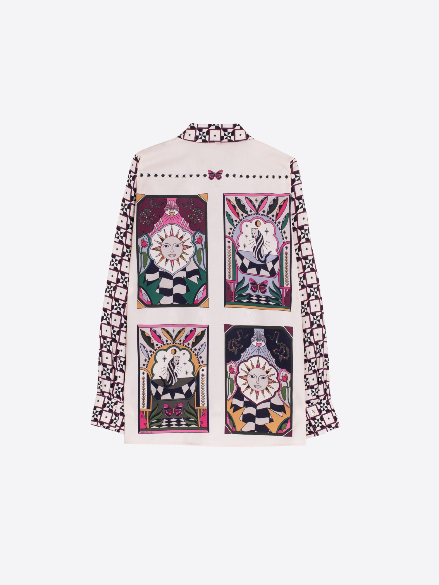 VILAGALLO CREAM GEOMETRIC BLOUSE 34093 226