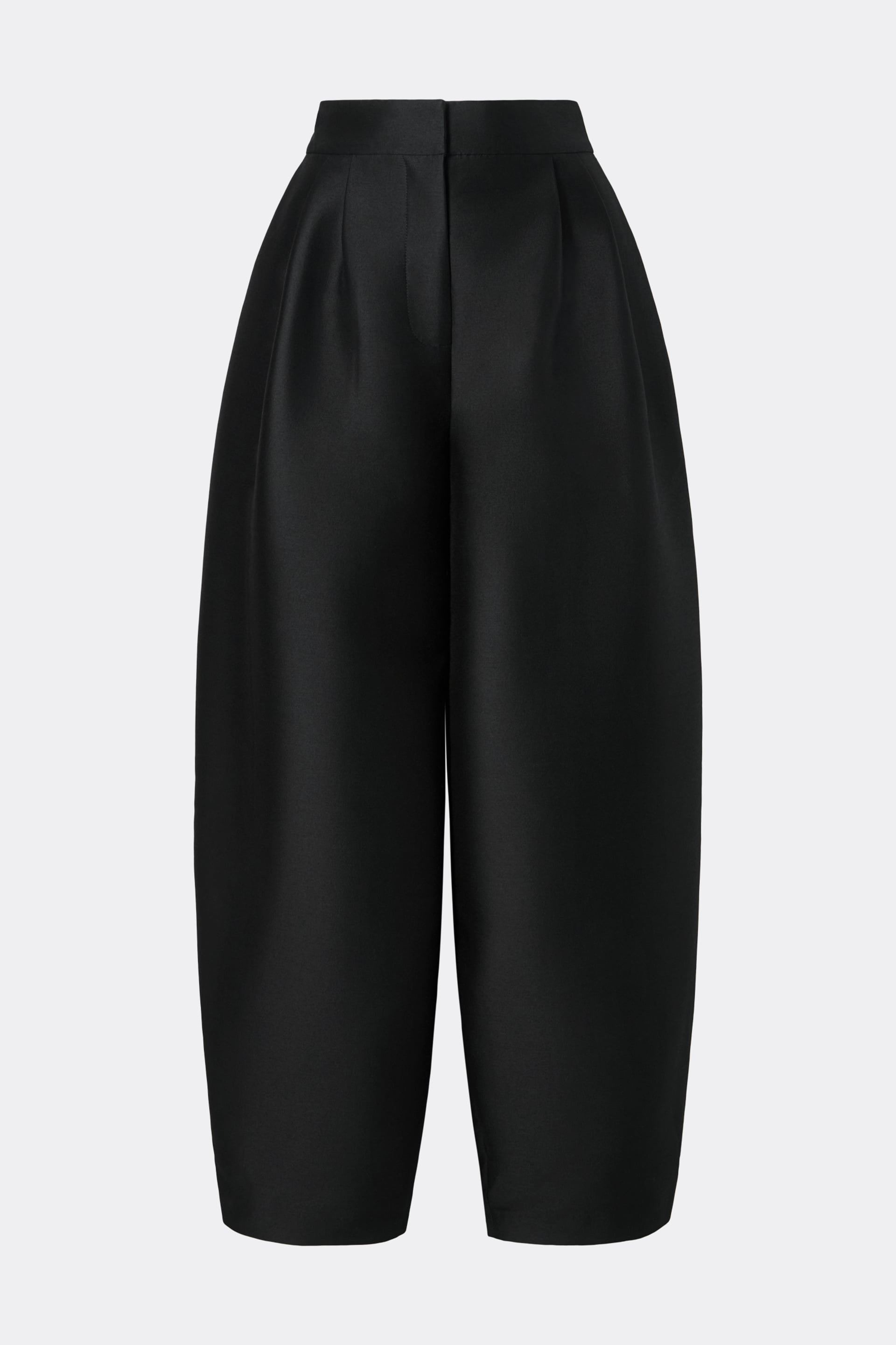 MALINA SMILLA BLACK BARREL LEG WOOL-SILK TROUSERS 226