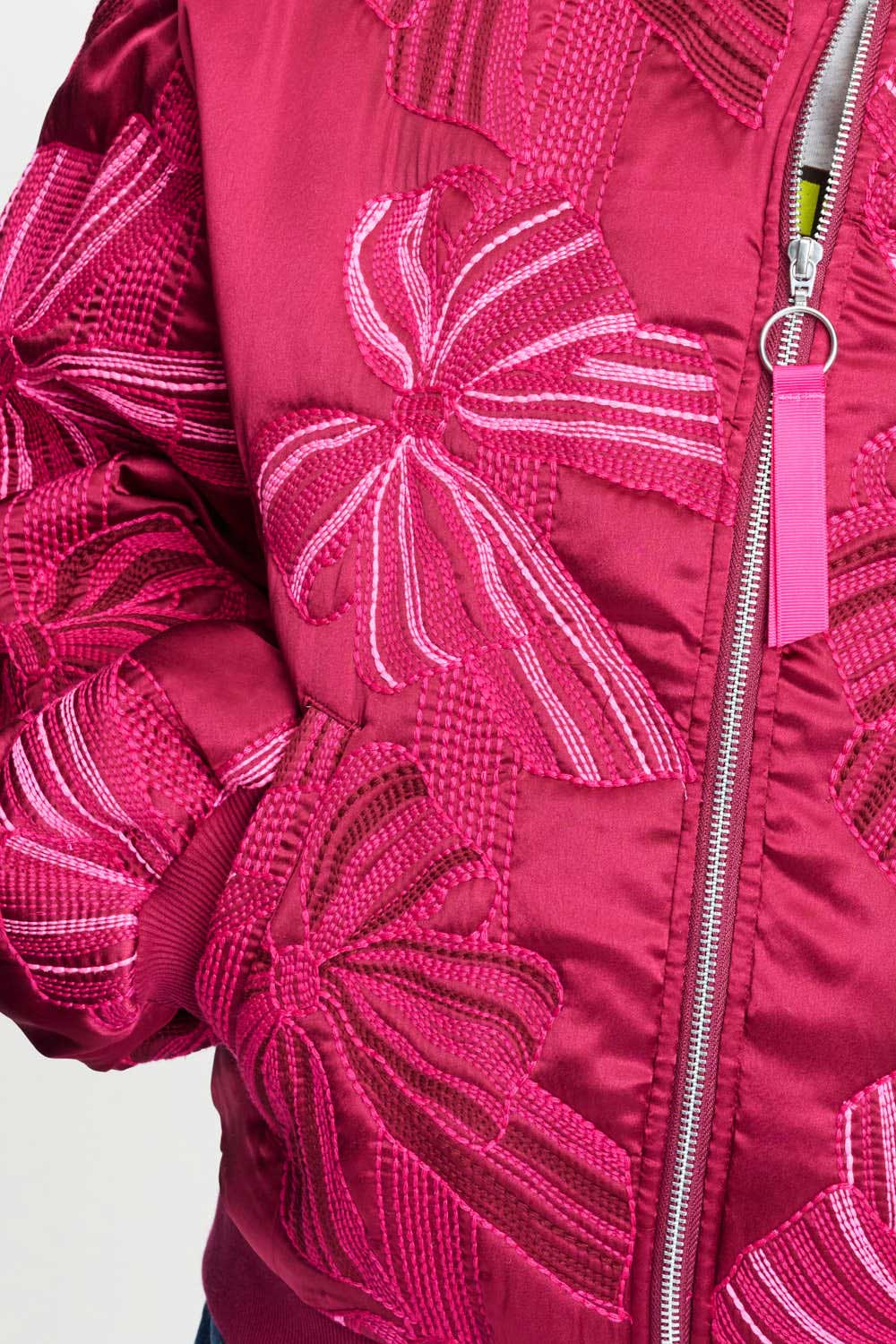 POM WINE PRINTED SATIN BOMBER JACKET 9745 226