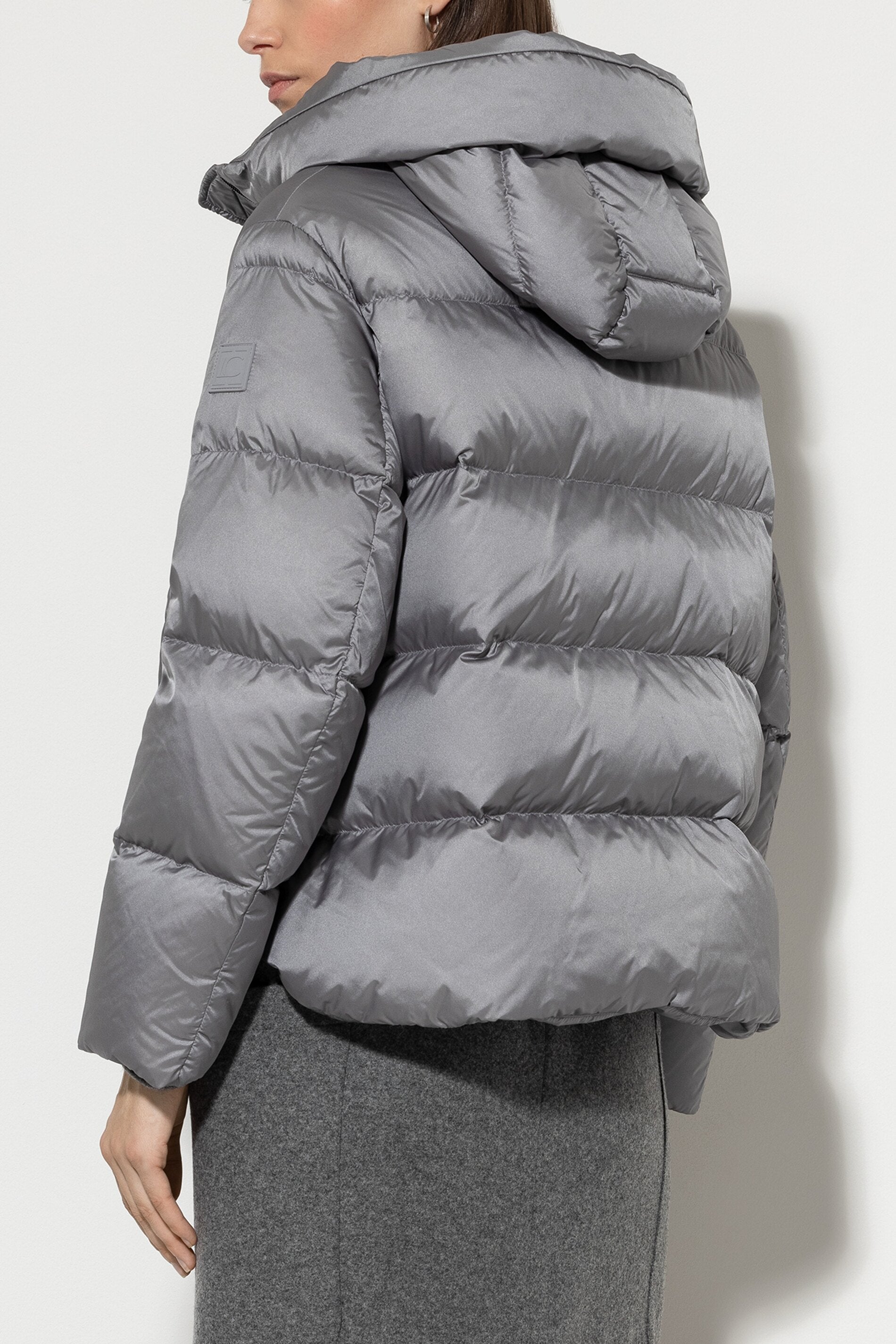 LUISA CERANO GREY QUILTED HOOD JACKET 408594-4144 224