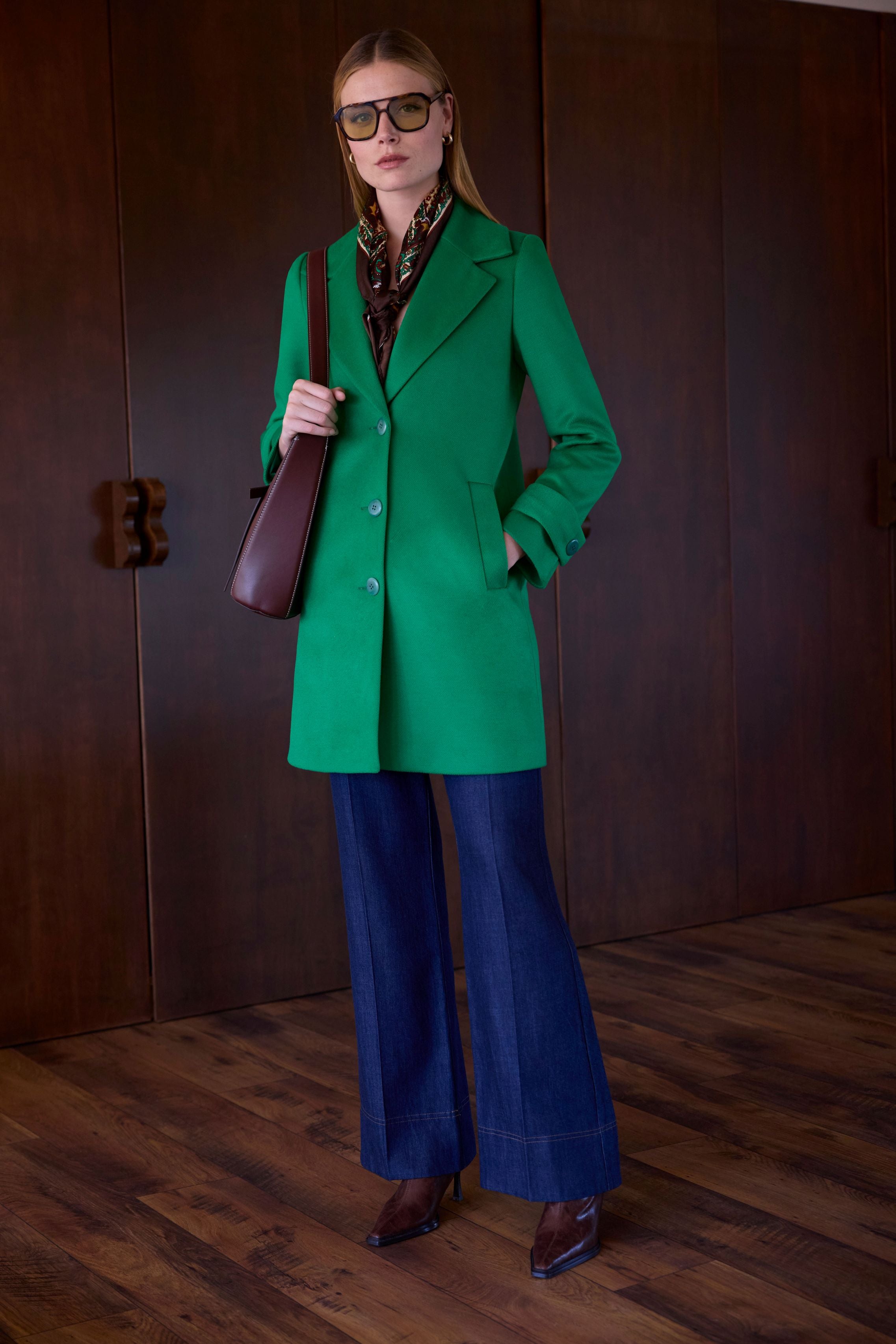 ARGGIDO GREEN 3/4 SLEEVE COAT 49046 225