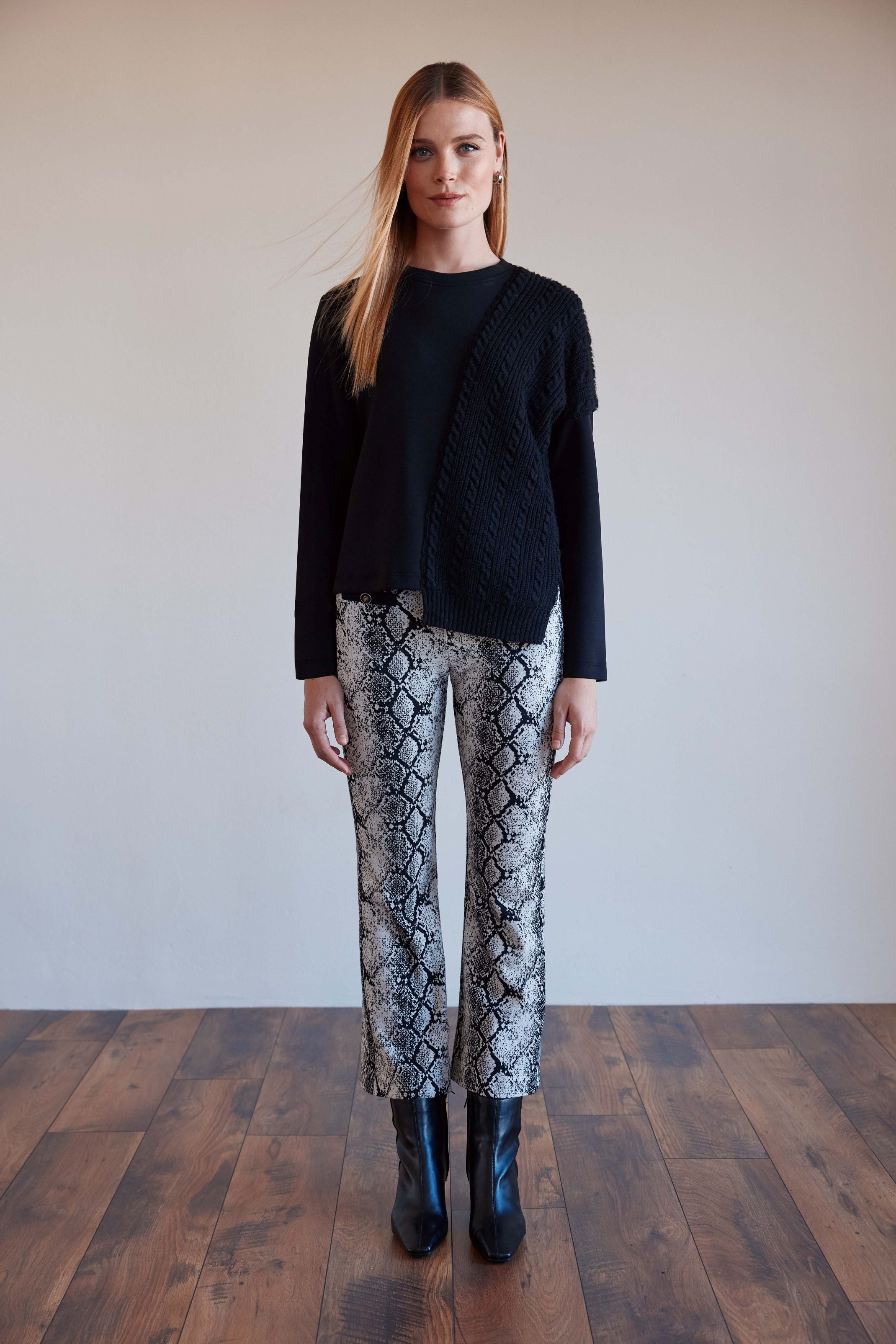 ARGGIDO BLACK SNAKE PRINT TROUSERS 49081 225