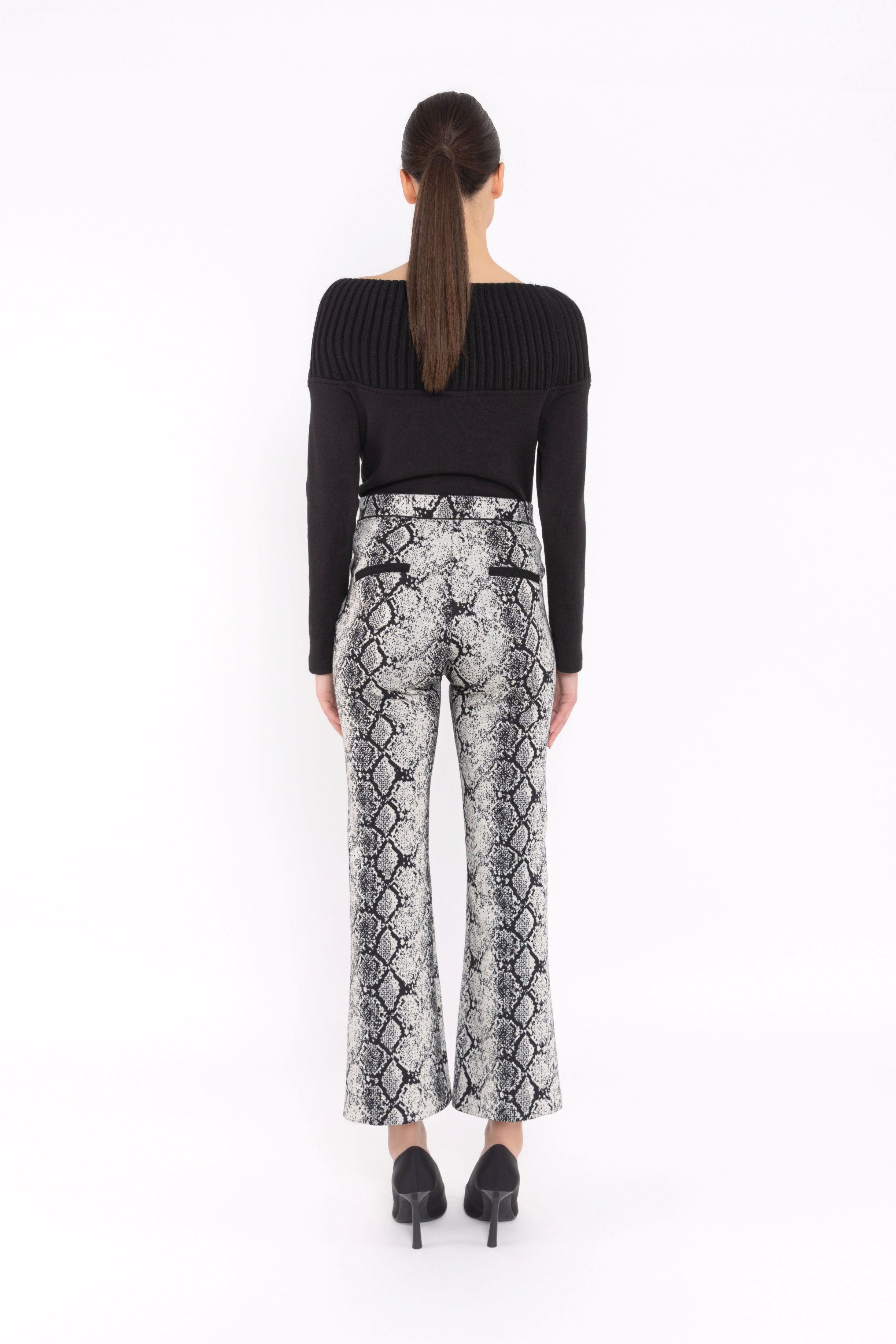 ARGGIDO BLACK SNAKE PRINT TROUSERS 49081 225