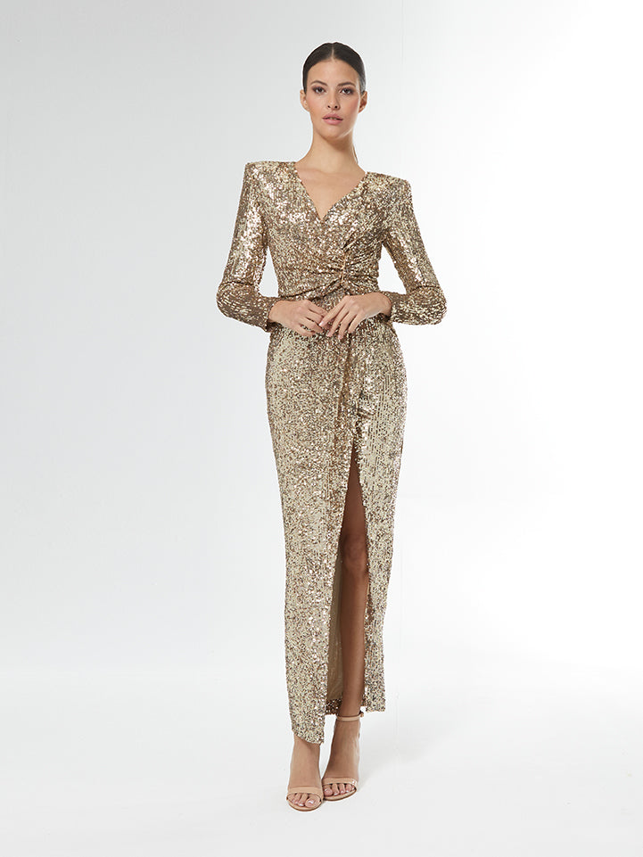 CARLA RUIZ LONG SEQUIN DRESS 51051 224