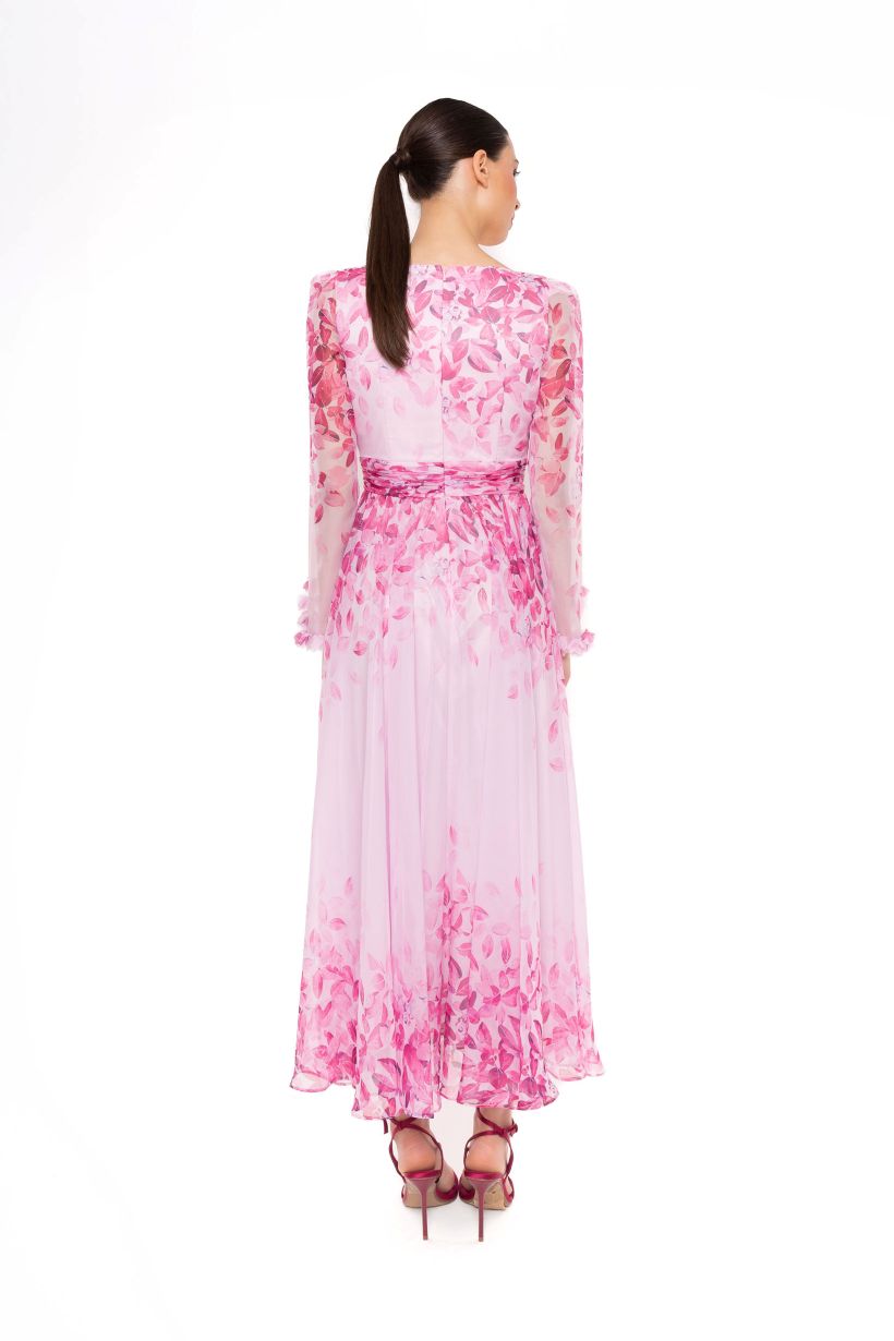 CARLA RUIZ PINK FLORAL CHIFFON DRESS 52707 126