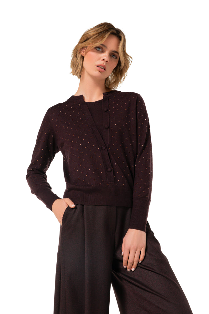 CAROLINE BISS PURPLE STUD KNIT 4297 53 226