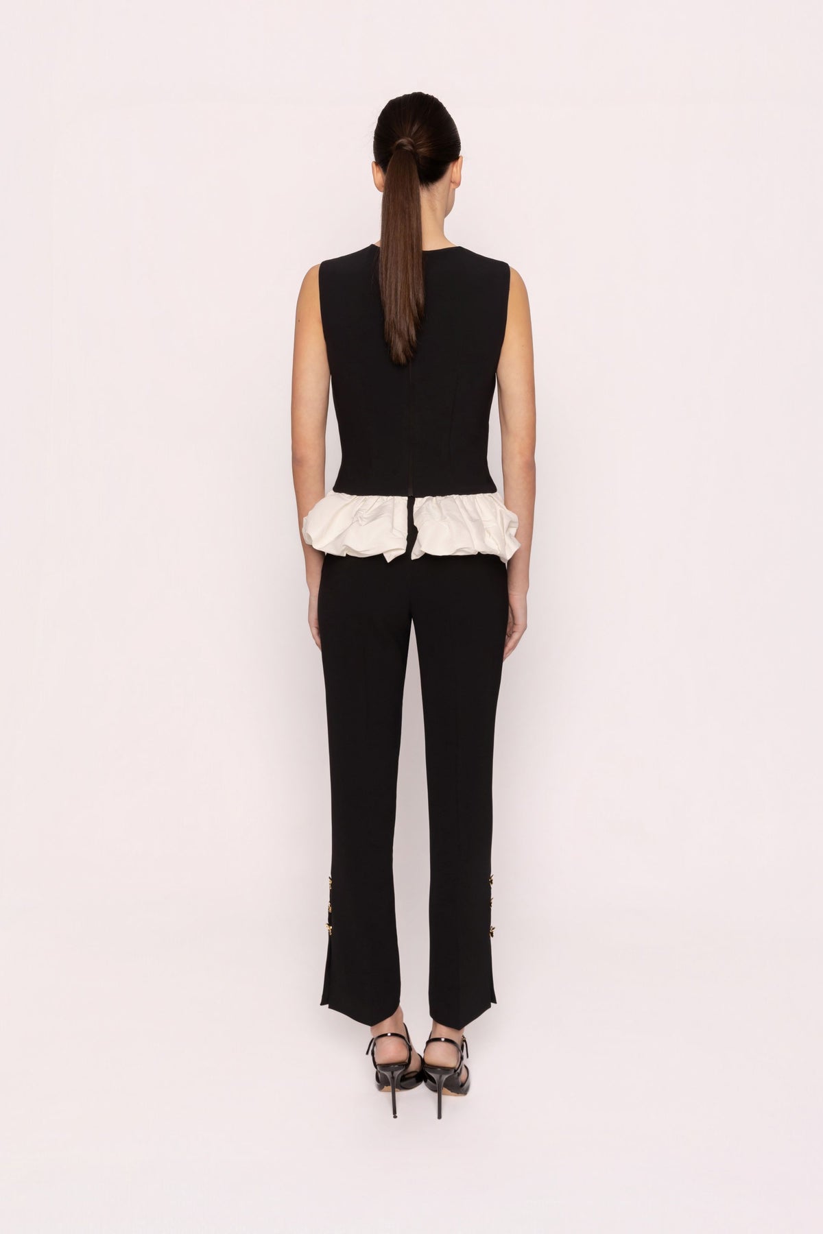 CARLA RUIZ BLACK PEPLUM TOP 53077 226