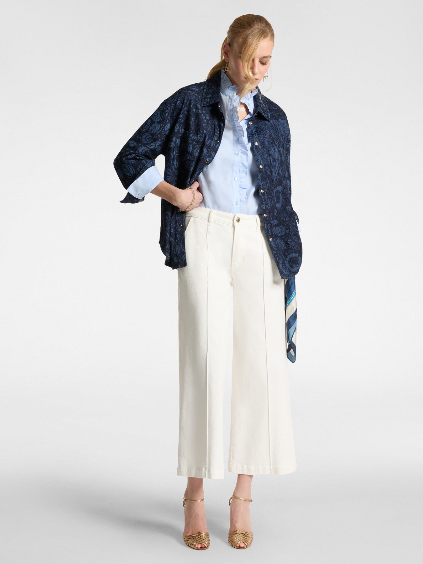 ELENA MIRO DENIM PRINTED SHIRT 5404P2 125