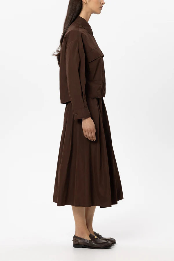LUISA CERANO BROWN TAFFETA SKIRT 548342 226