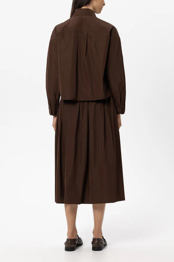 LUISA CERANO BROWN TAFFETA SKIRT 548342 226