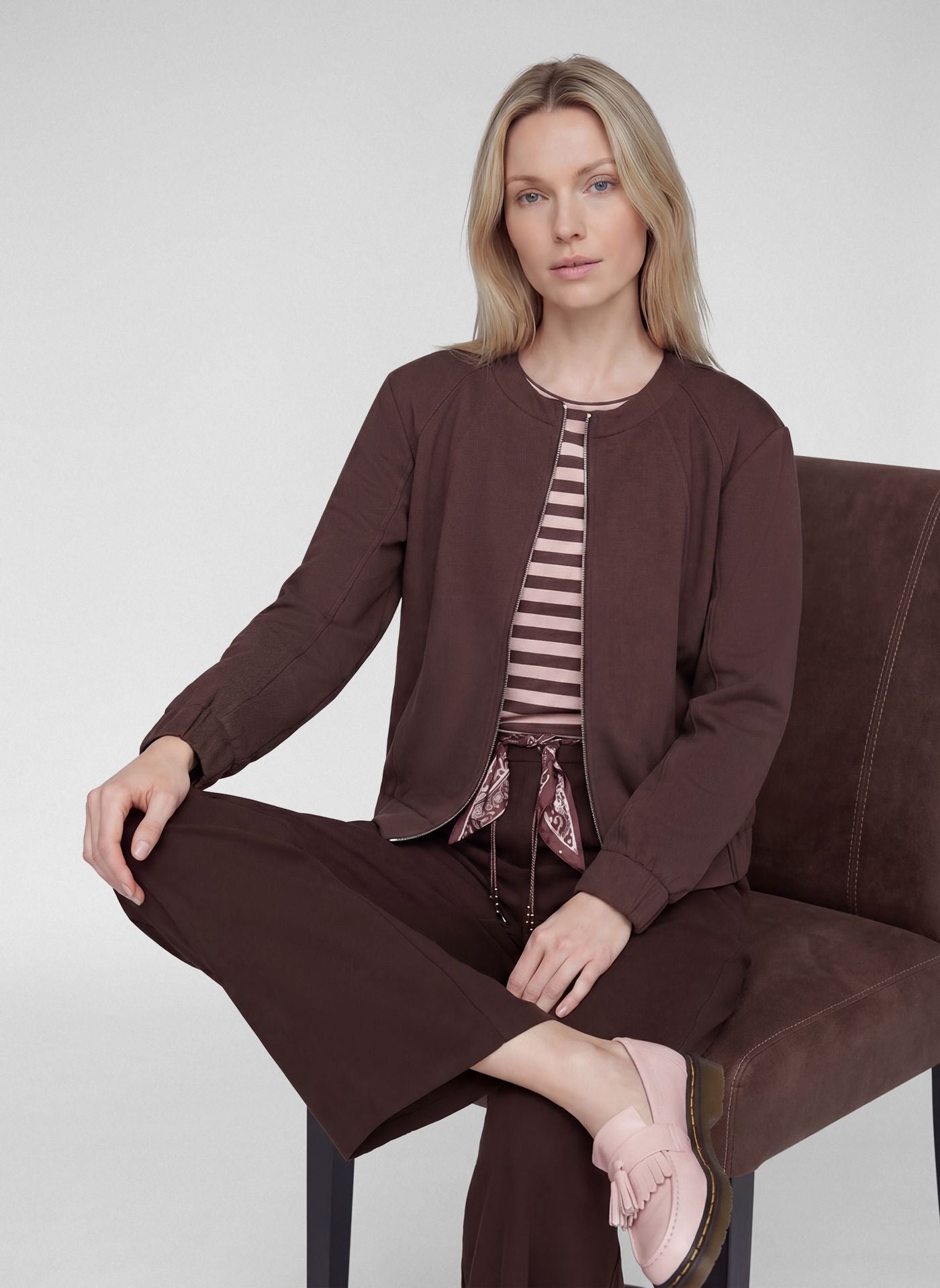 RABE BROWN ZIP UP JACKET 57-111224 226