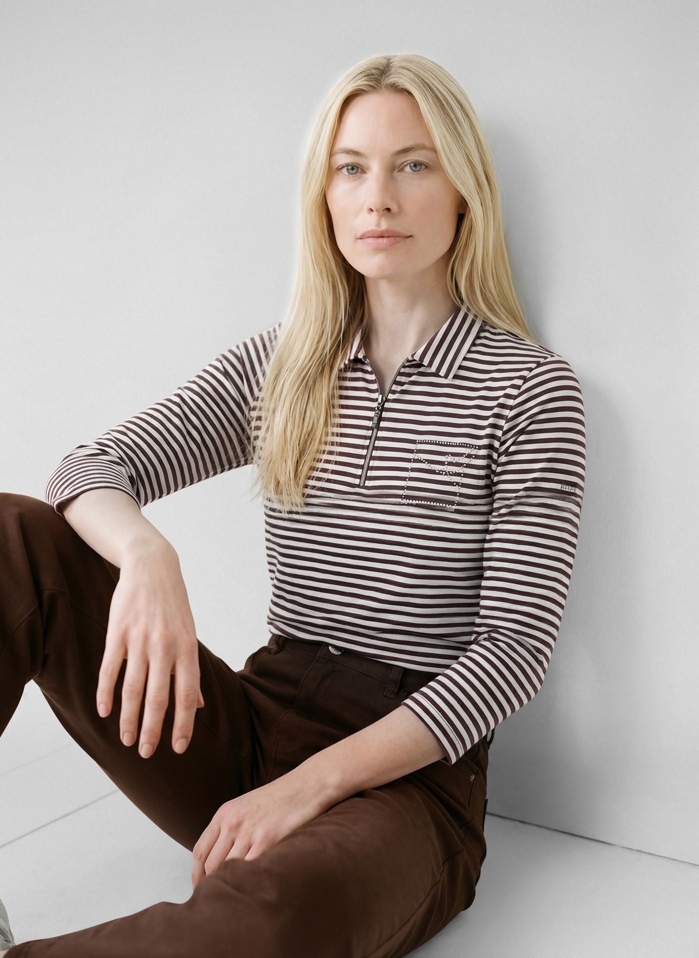 RABE PINK STRIPE POLO SHIRT 57-111351 226