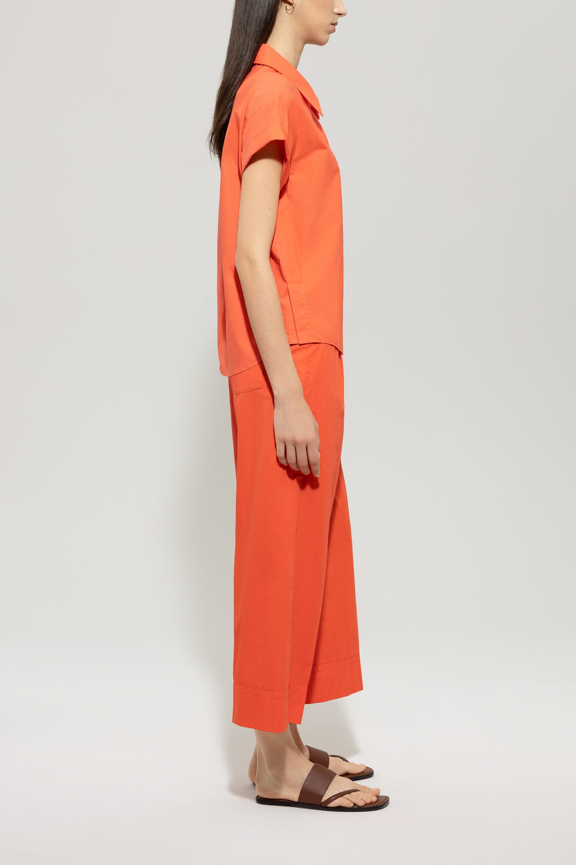 LUISA CERANO CORAL CROPPED COTTON TROUSERS 618766 125