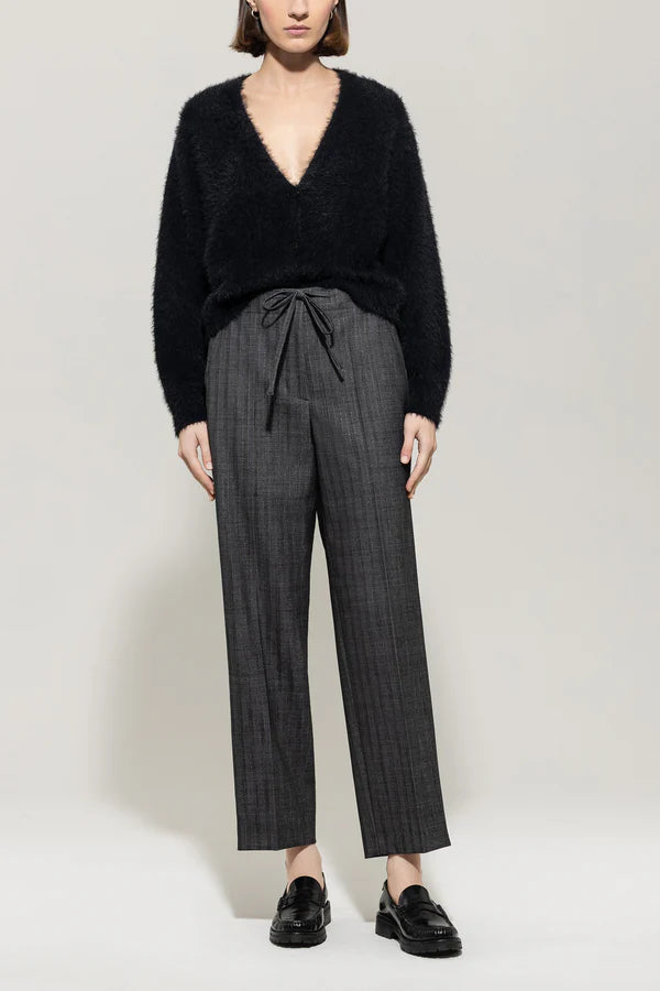 LUISA CERANO GREY HERRINGBONE TROUSERS 628847 225