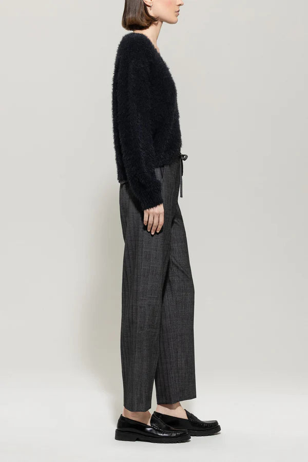 LUISA CERANO GREY HERRINGBONE TROUSERS 628847 225