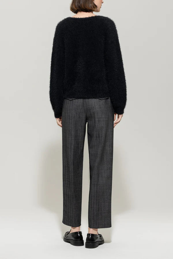 LUISA CERANO GREY HERRINGBONE TROUSERS 628847 225