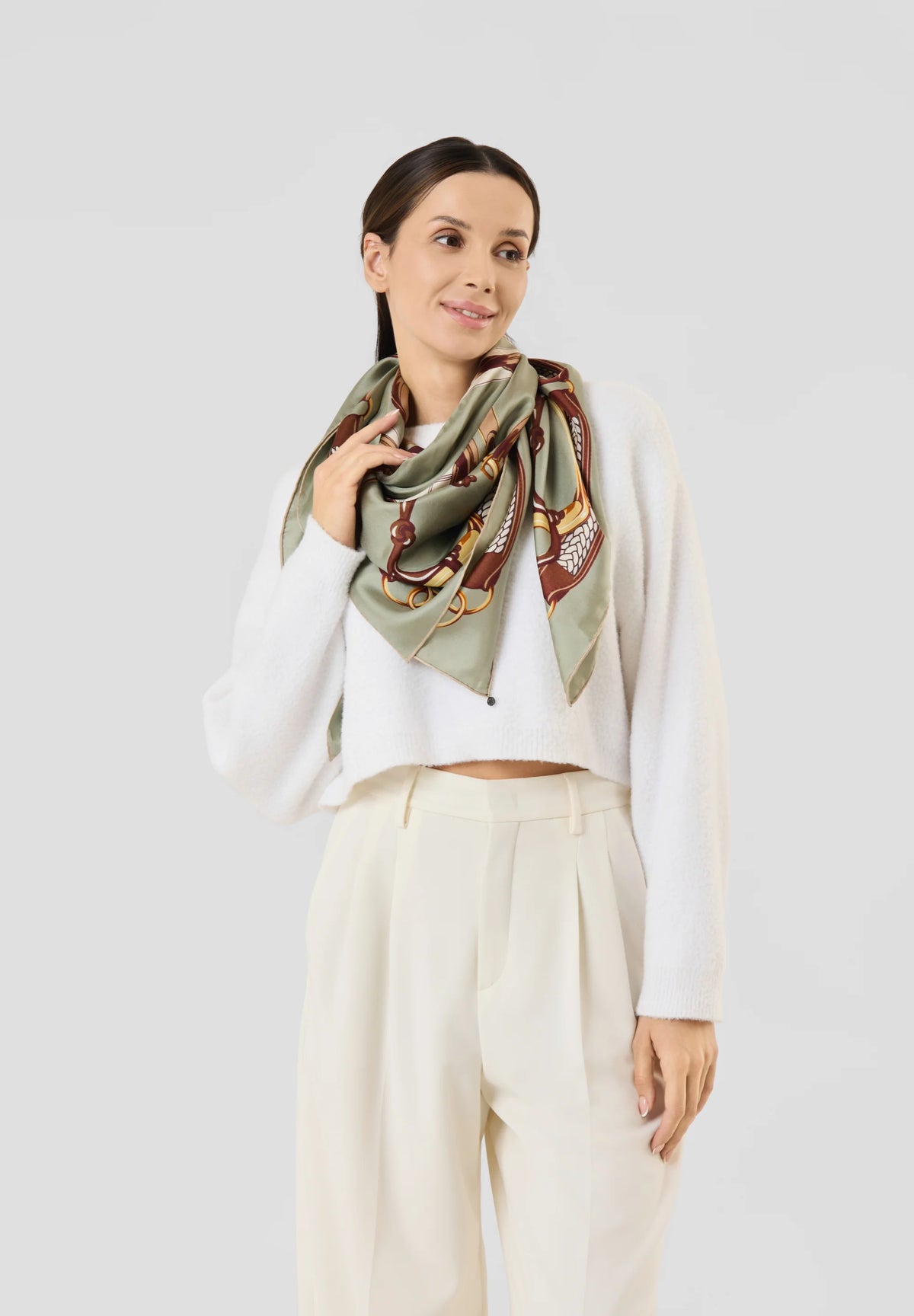 CODELLO GREY PRINT SCARF 62T0043 226