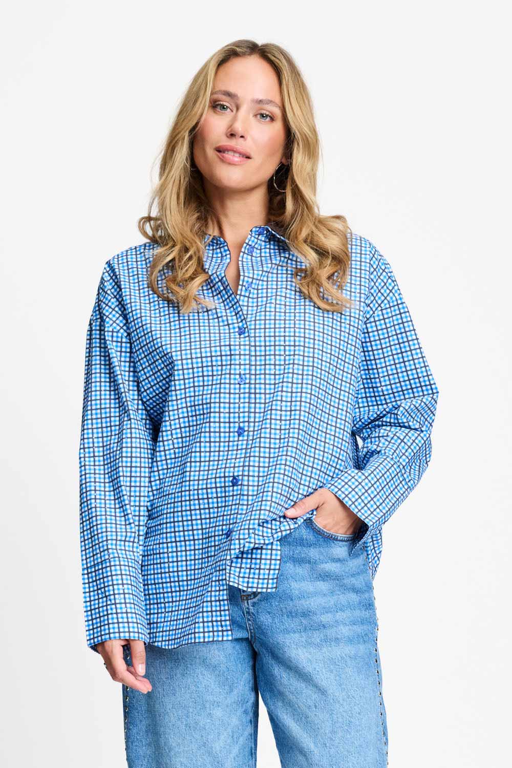 POM BLUE SPARKLE BLOUSE 9709 226