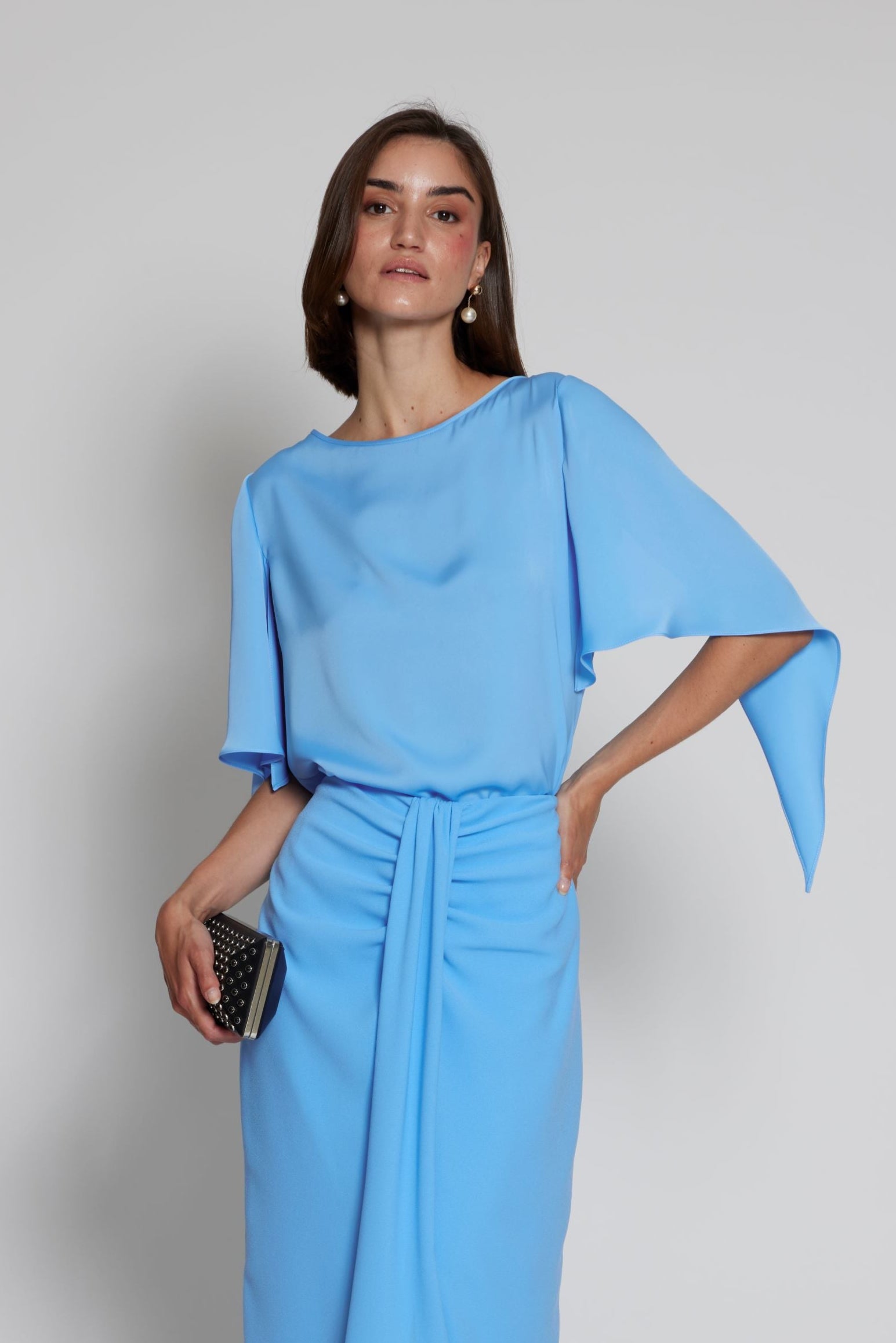 MOSKADA BLUE SATIN TOP 6753 125