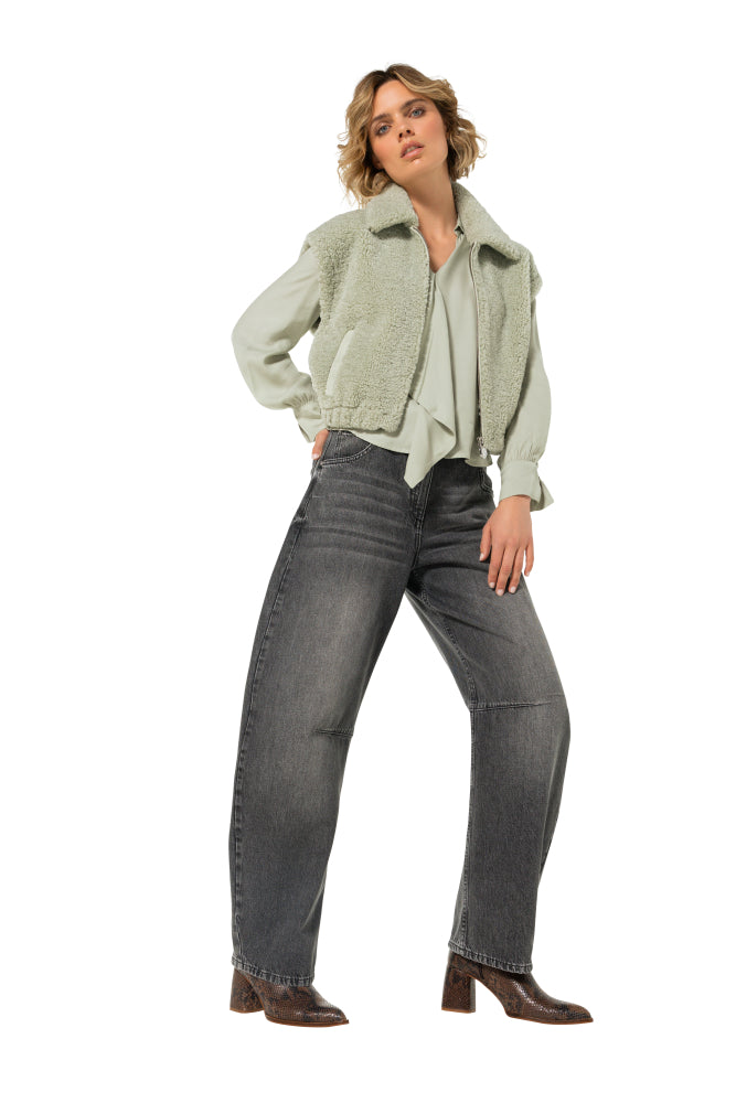 CAROLINE BISS GREEN FAUX FUR BODYWARMER 4436 63 226