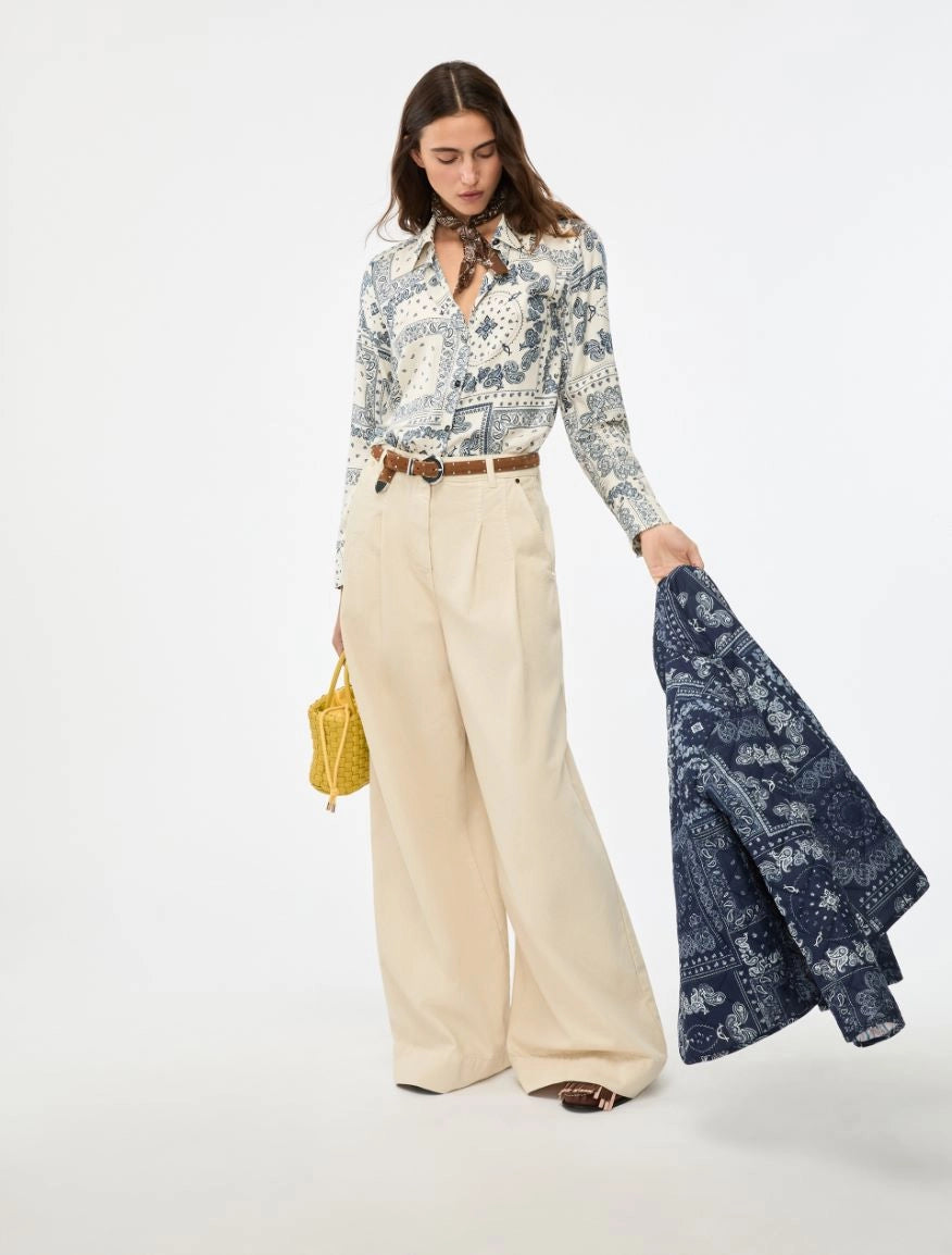 IBLUES CREAM PAISLEY PRINT SHIRT IBLEDITTO 126