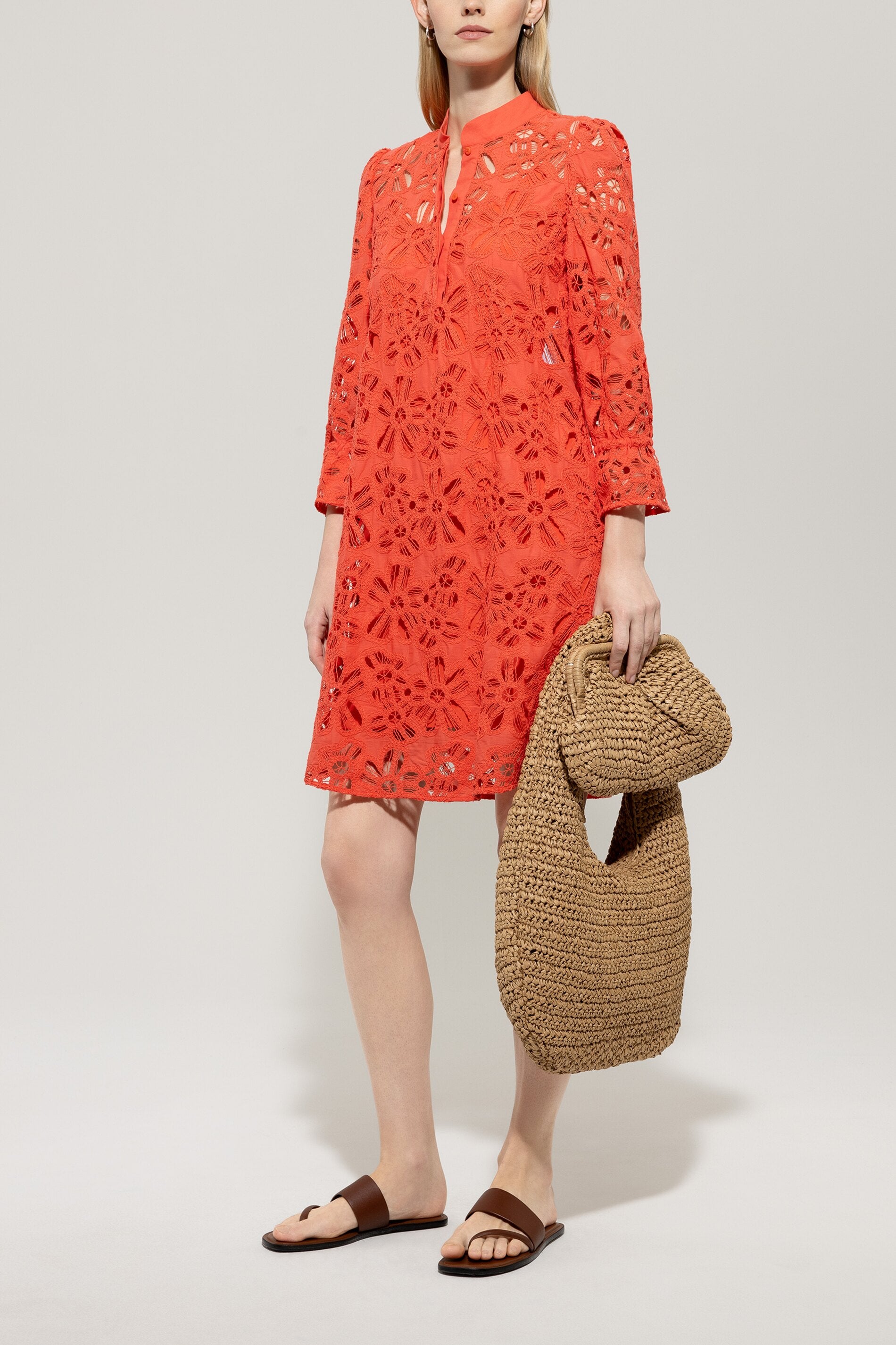LUISA CERANO CORAL LACE DRESS 718573 125
