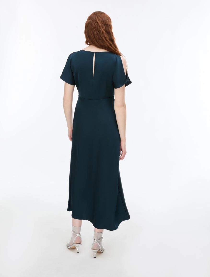IBLUES TEAL LONG SATIN DRESS IBLFIESTA 226