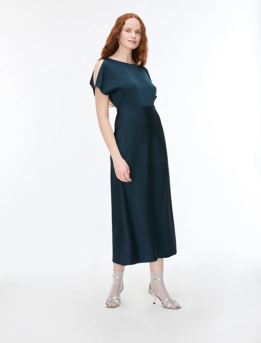 IBLUES TEAL LONG SATIN DRESS IBLFIESTA 226