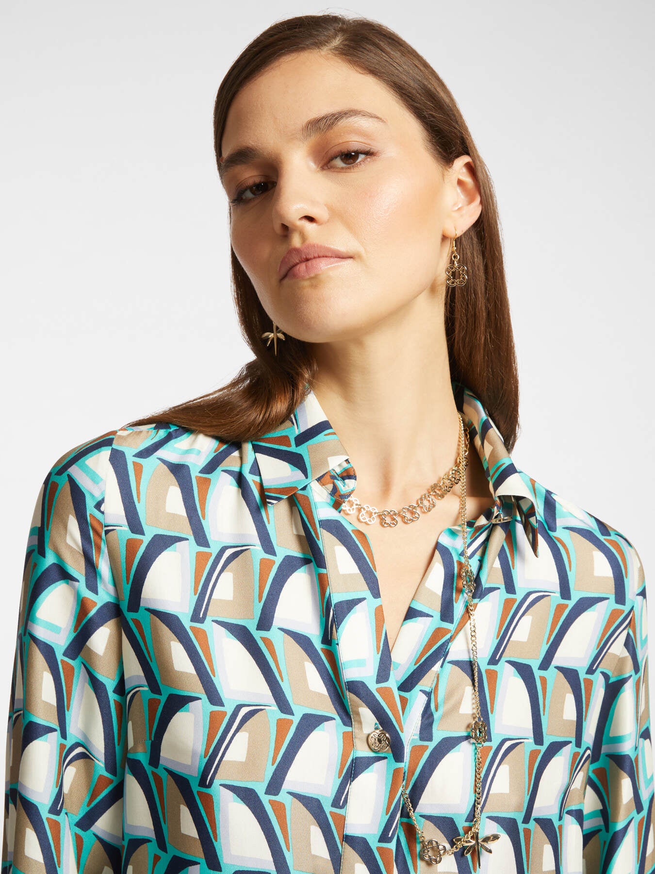 ELENA MIRO AQUA PRINT SHORT DRESS 7338P0 125