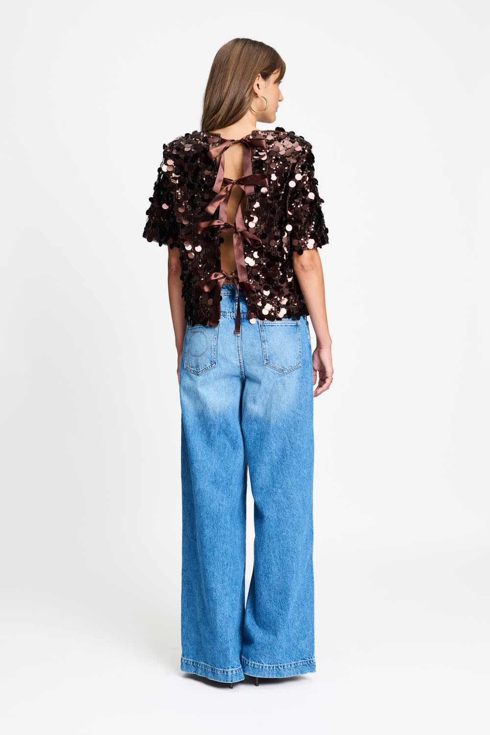 POM BROWN SEQUIN TOP 9781 226