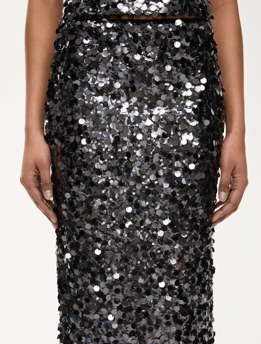 iBLUES ATTILA BLACK SEQUIN SKIRT 225