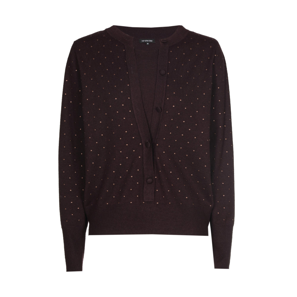 CAROLINE BISS PURPLE STUD KNIT 4297 53 226