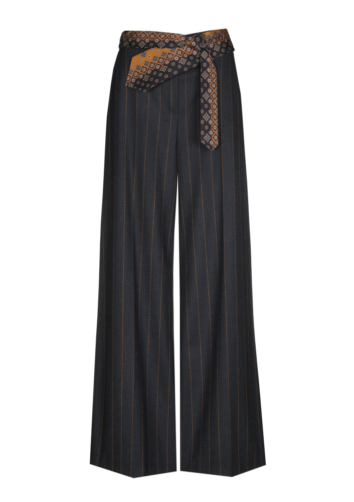 CAROLINE BISS GREY STRIPE TROUSERS 4579 21 226