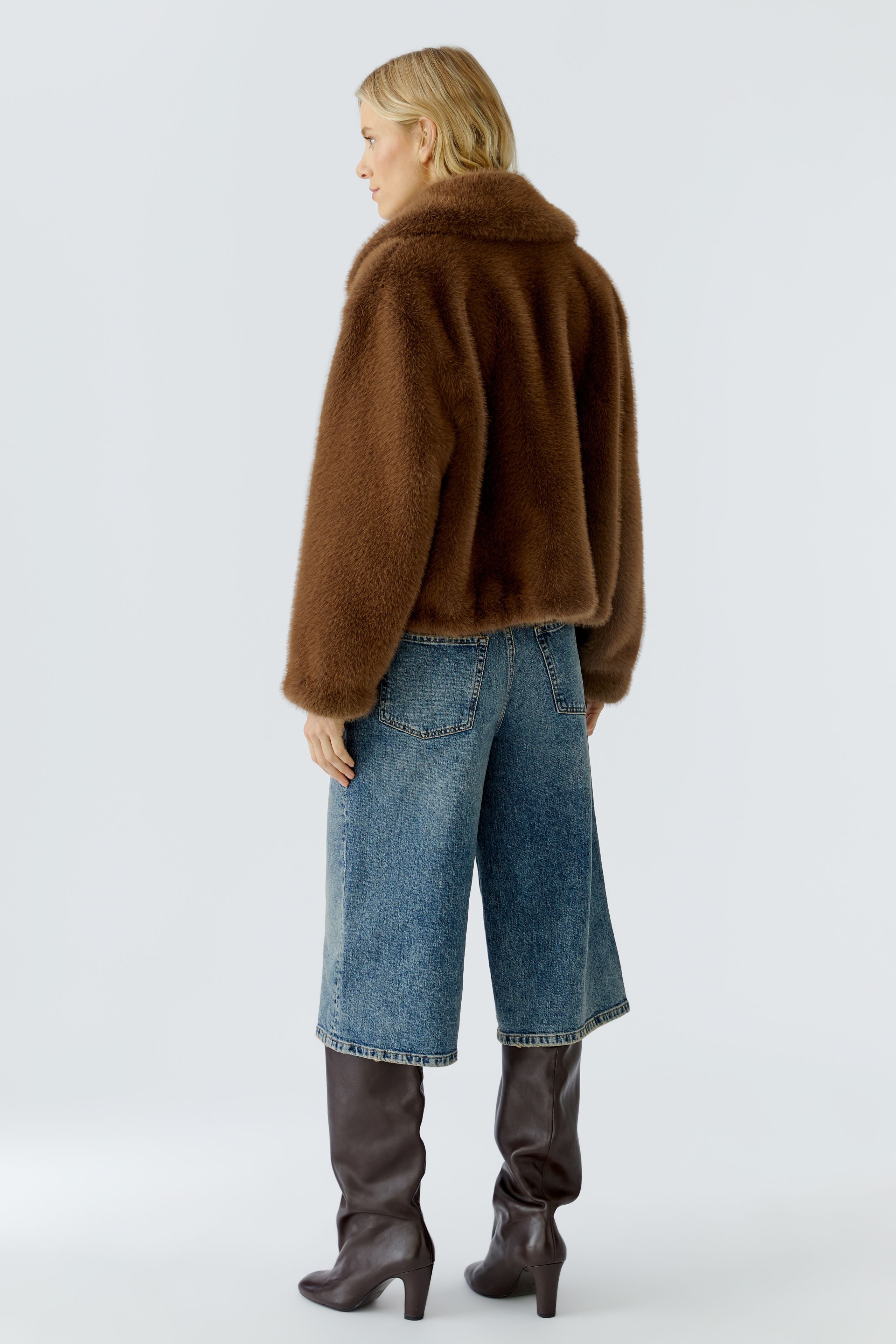OUI BROWN FUR JACKET 87185 225