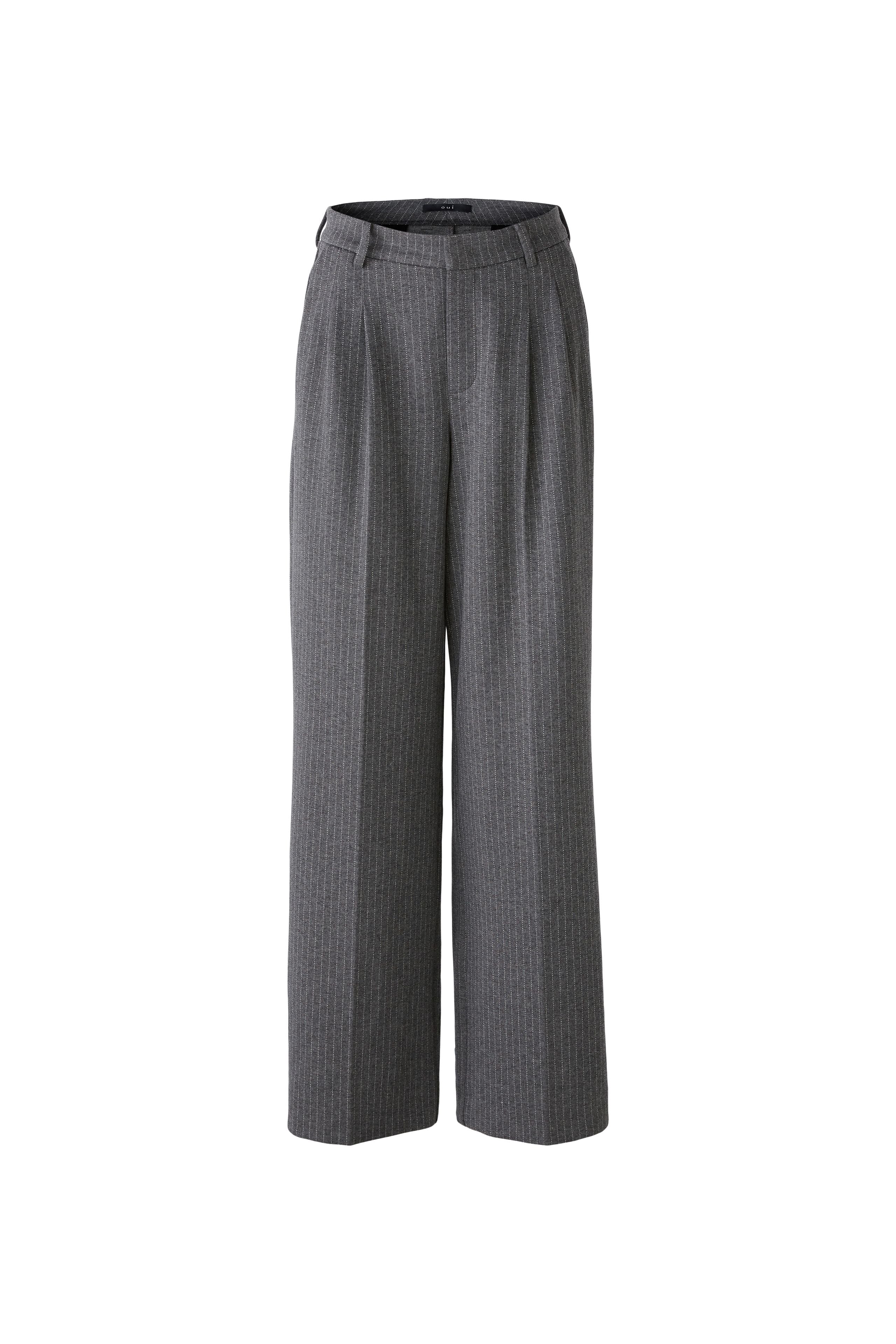 OUI GREY WIDE LEG TROUSERS 88775 224