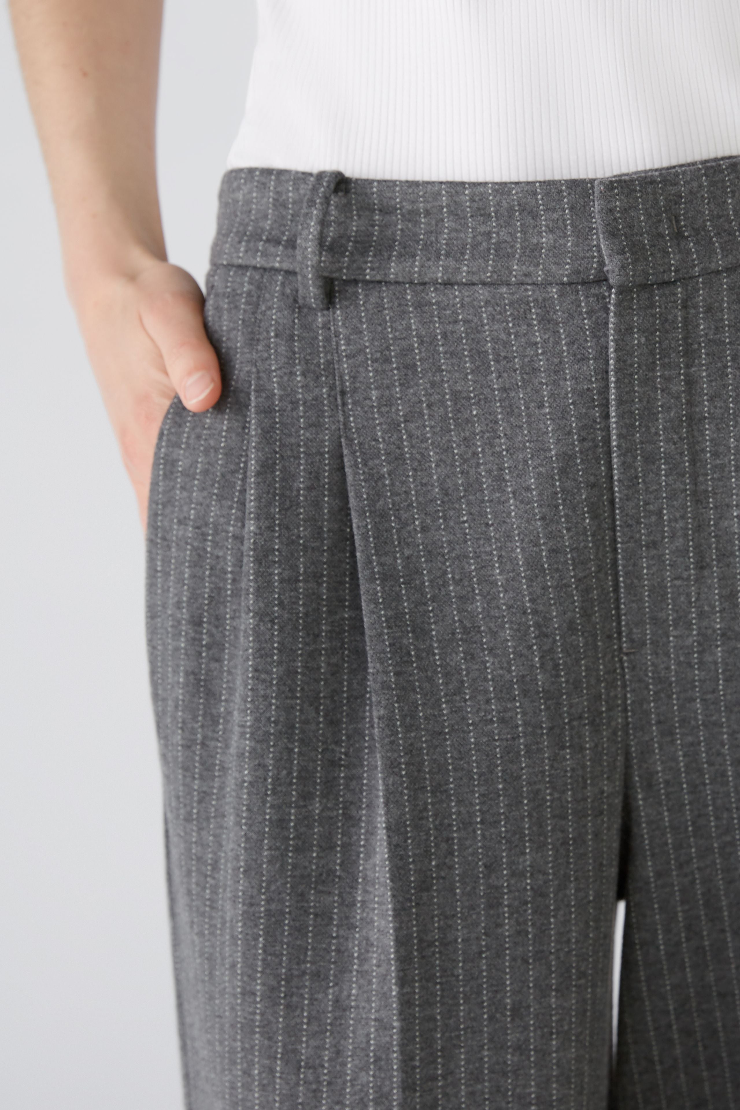 OUI GREY WIDE LEG TROUSERS 88775 224