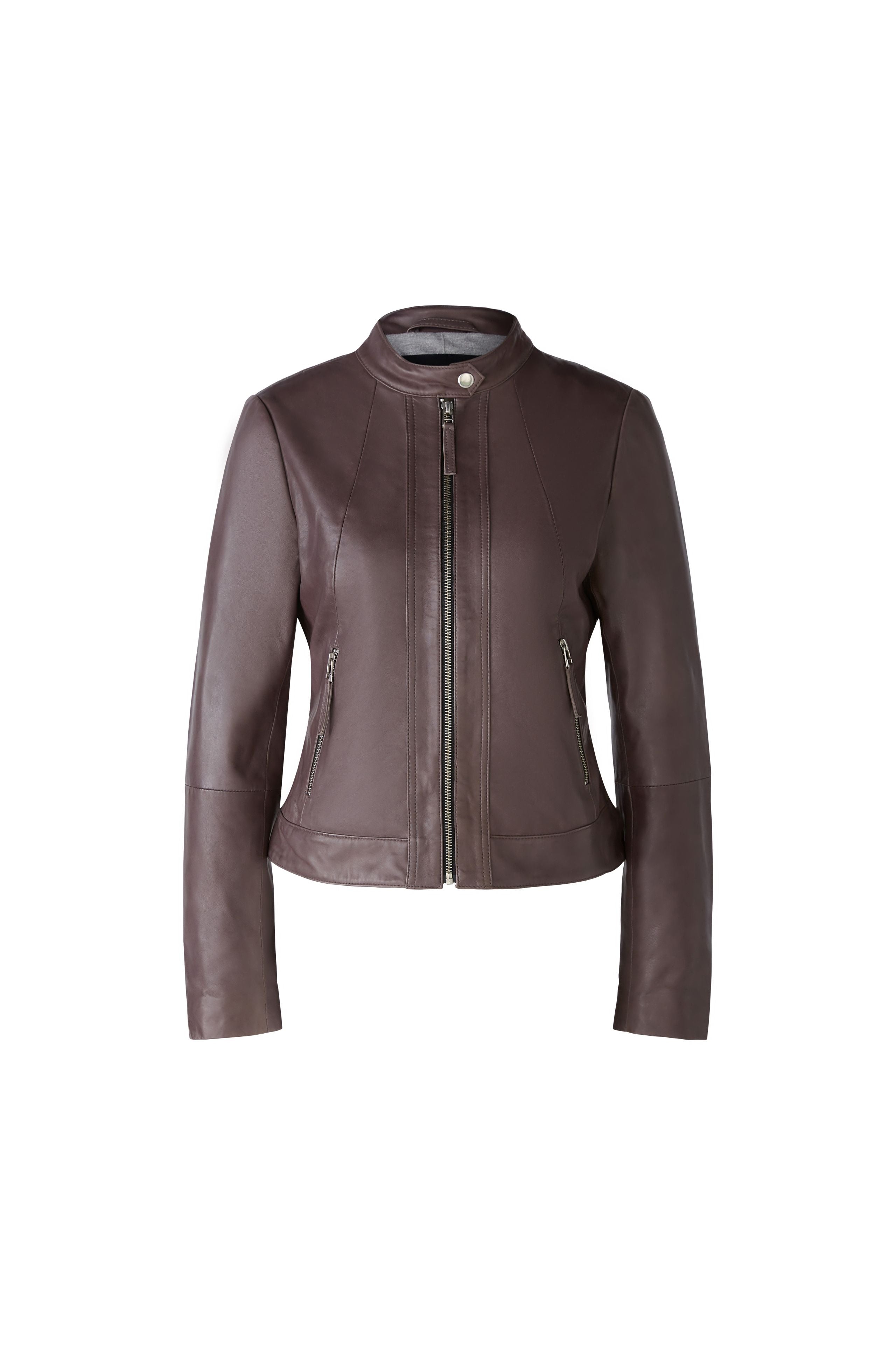 OUI TAUPE LEATHER JACKET 88856 224