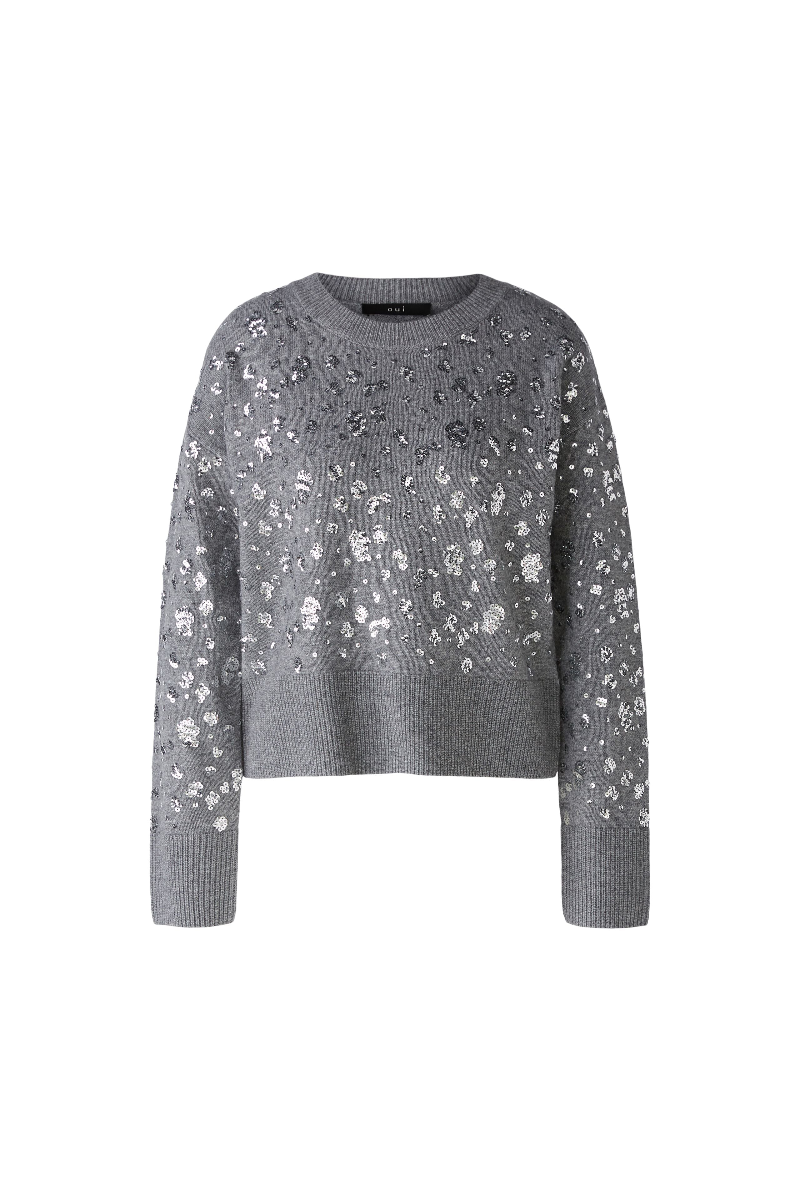 OUI GREY SEQUIN JUMPER 89197 224