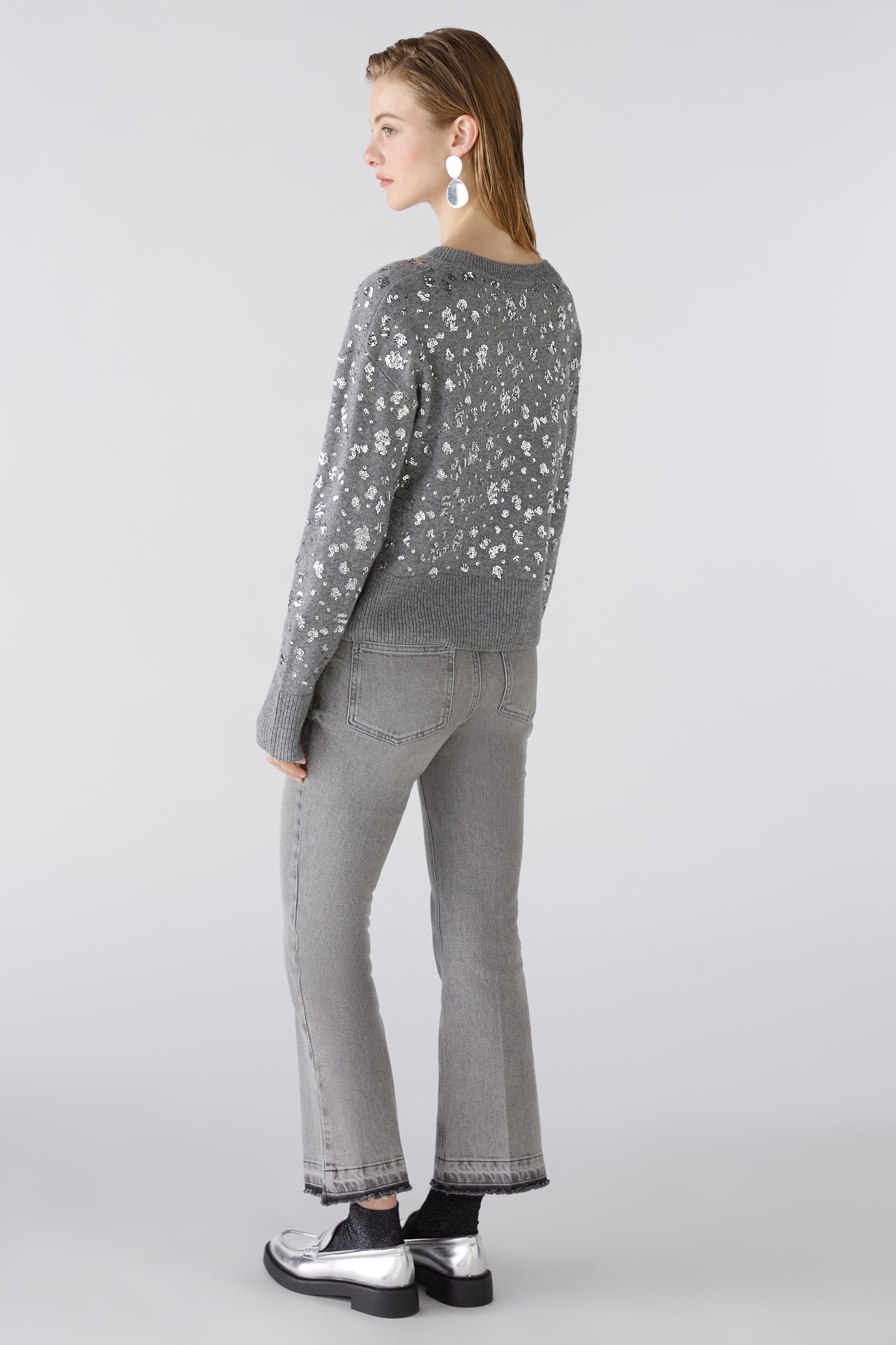 OUI GREY SEQUIN JUMPER 89197 224