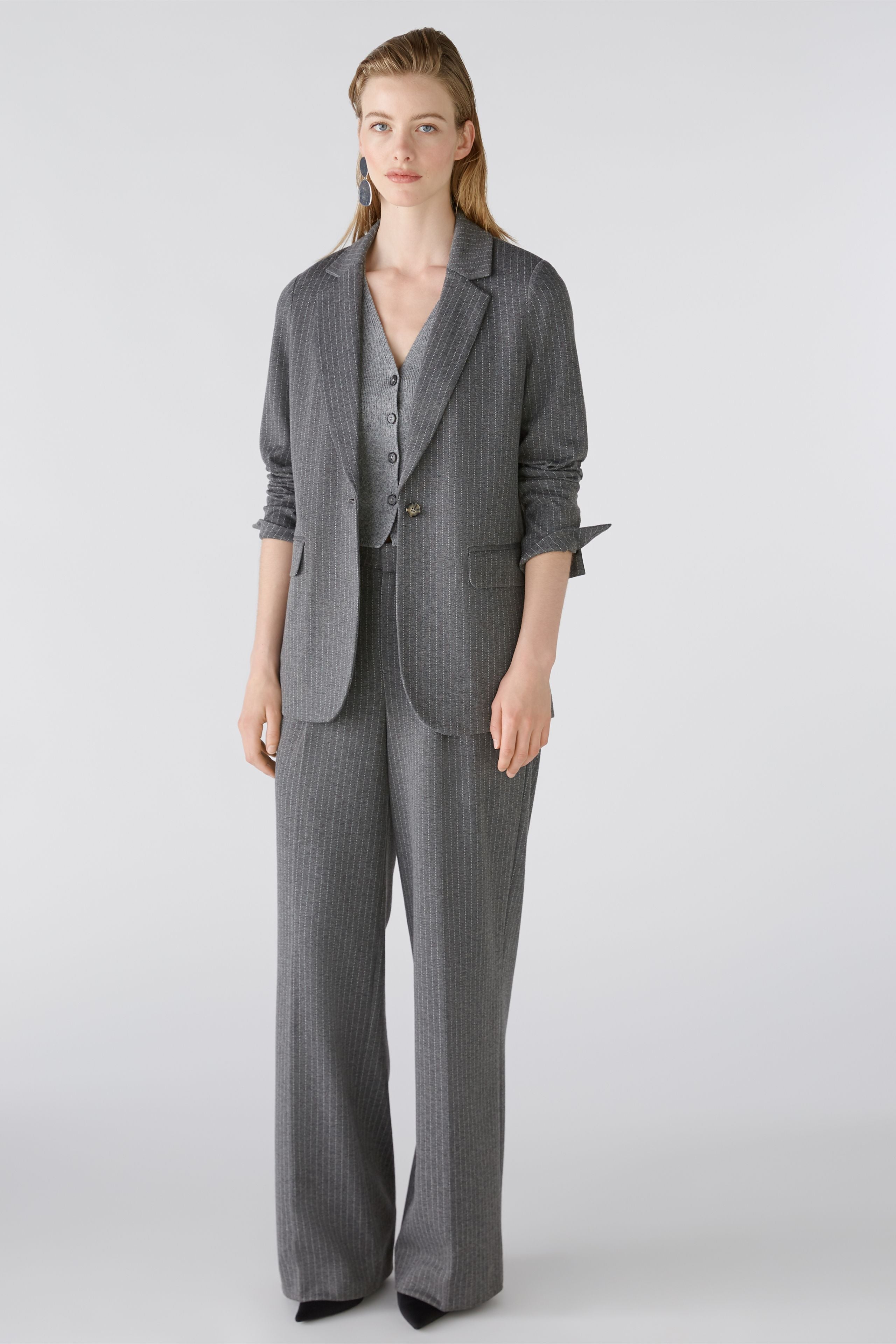 OUI GREY PINSTRIPE BLAZER 89517 224