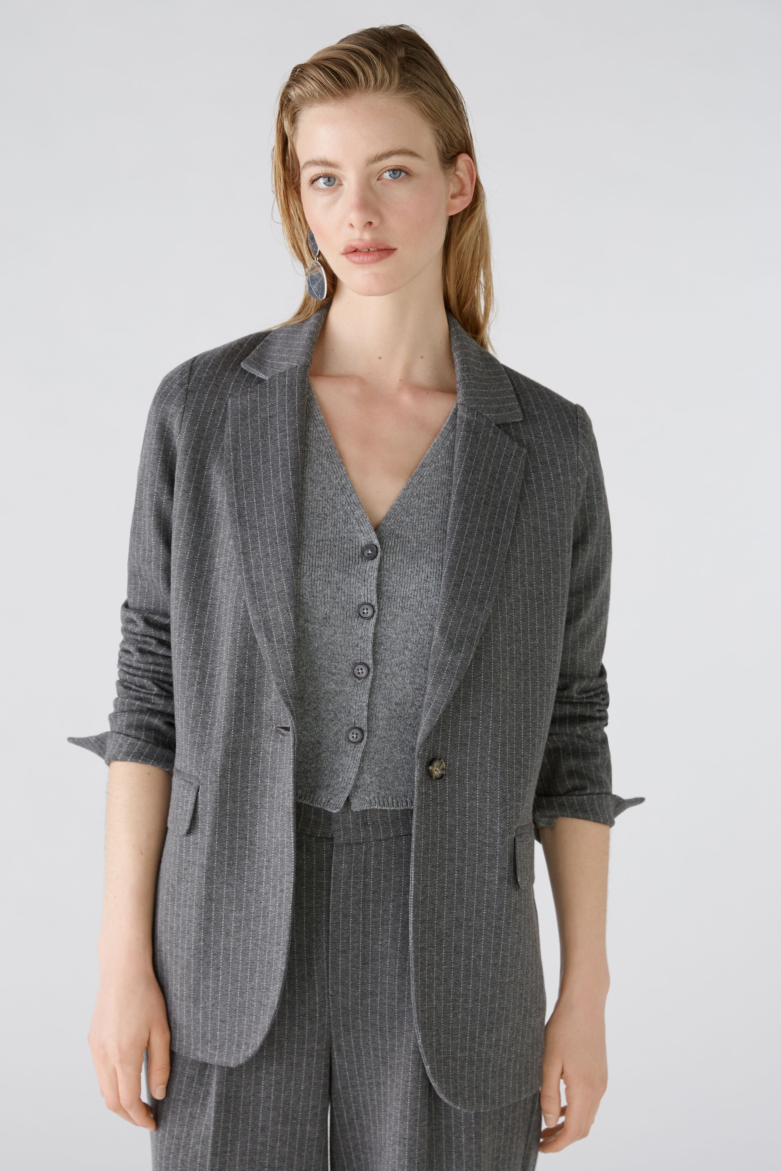 OUI GREY PINSTRIPE BLAZER 89517 224