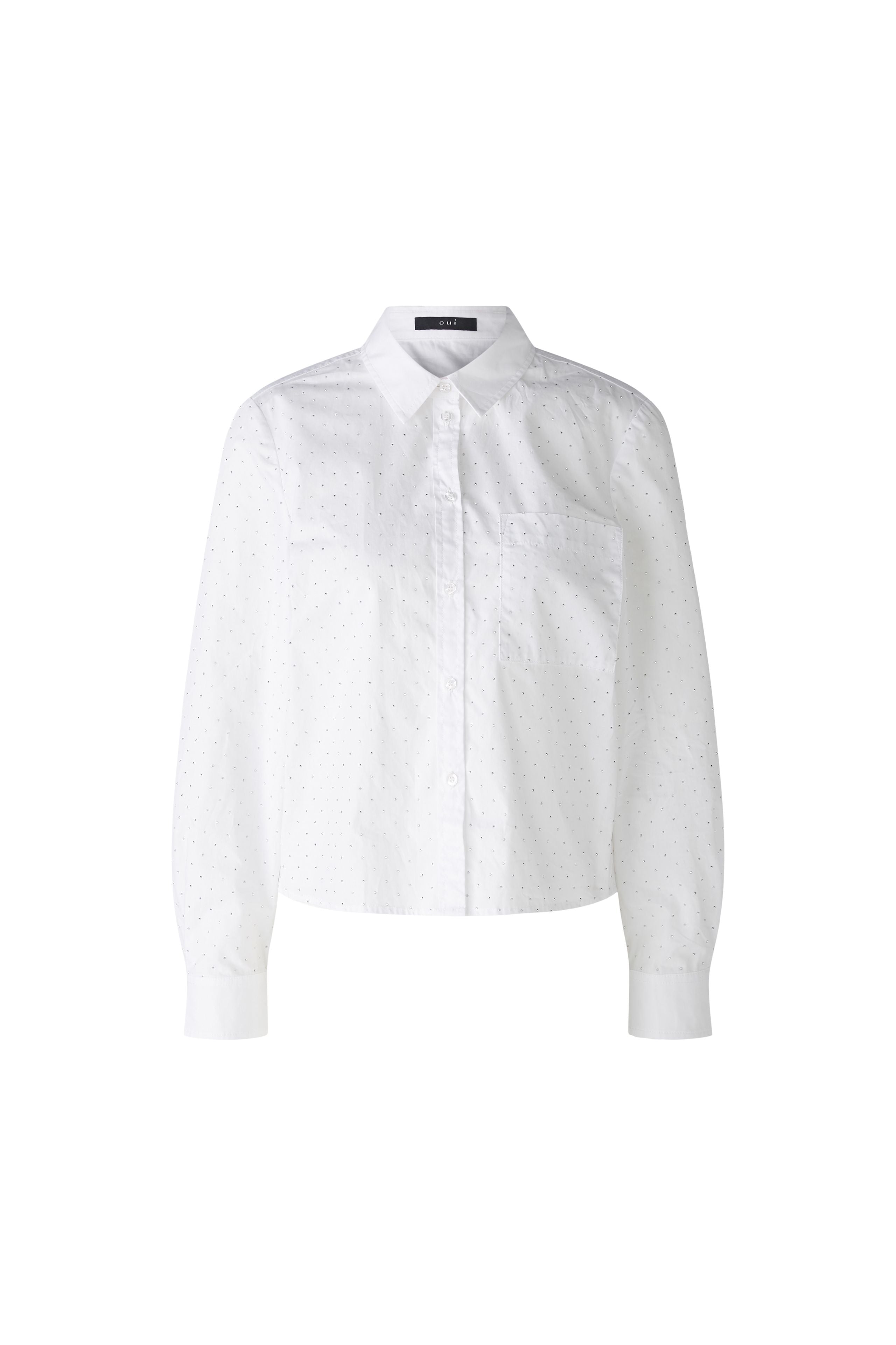 MACBEES OUI WHITE STUD BLOUSE 89529 224