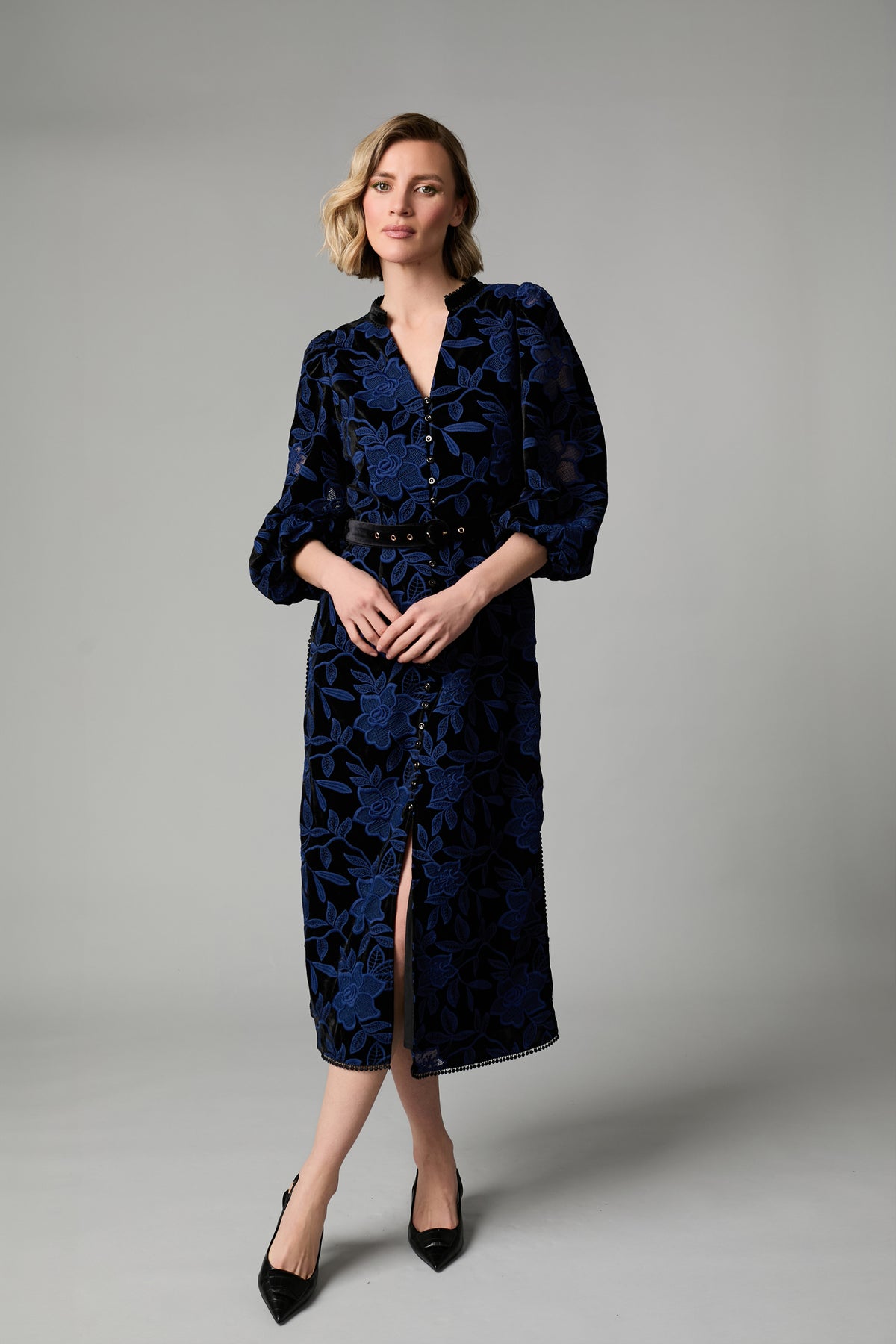FEE G MULTI LOUISA VELVET LACE DRESS 897Y/156 226